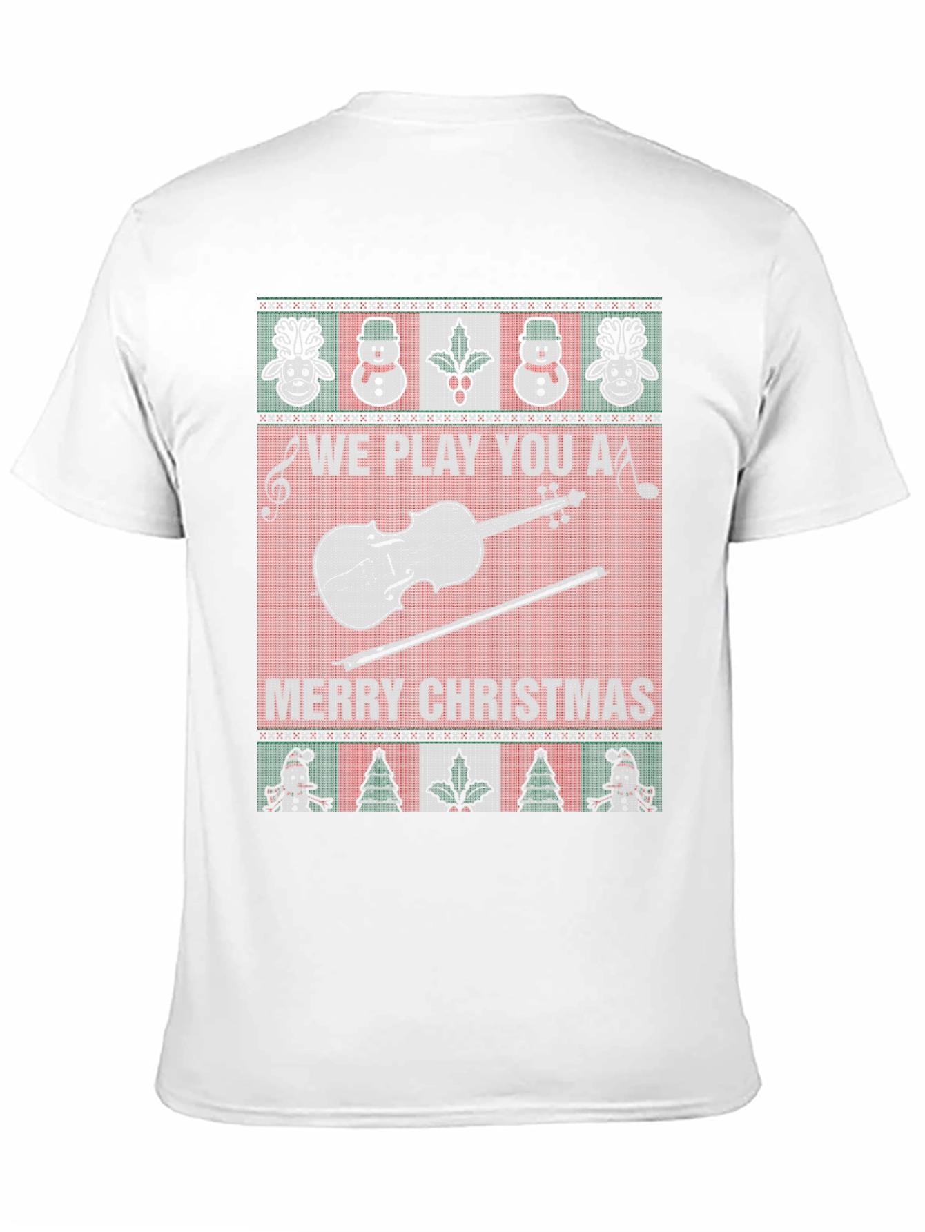 Funny Christmas Violin Sweater Style T-Shirt