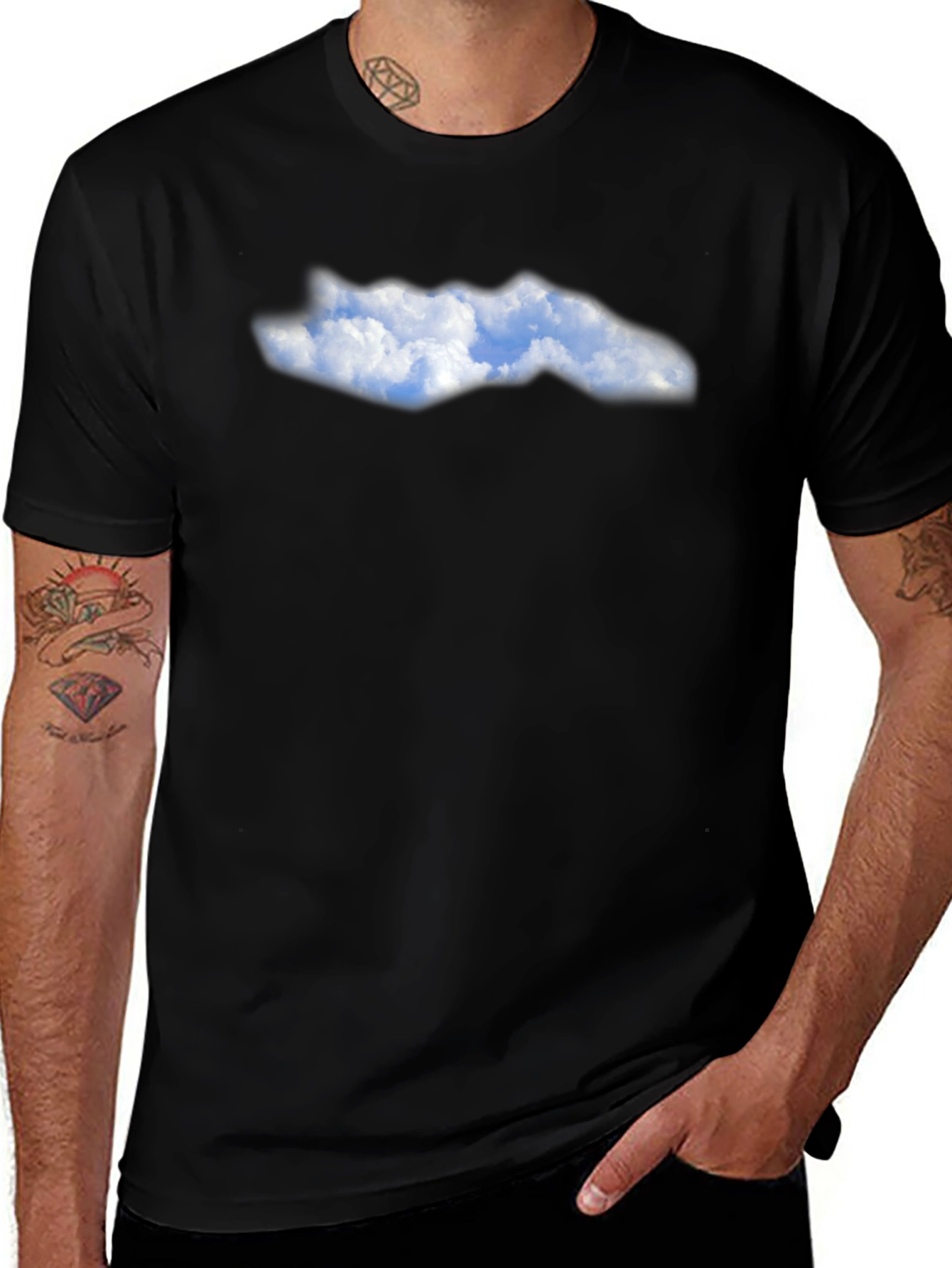 Cloudscape Graphic Black T-Shirt - Soft Cotton Blend