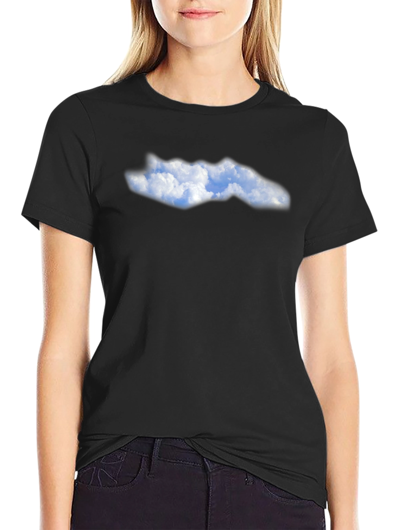 Cloudscape Graphic Black T-Shirt - Soft Cotton Blend