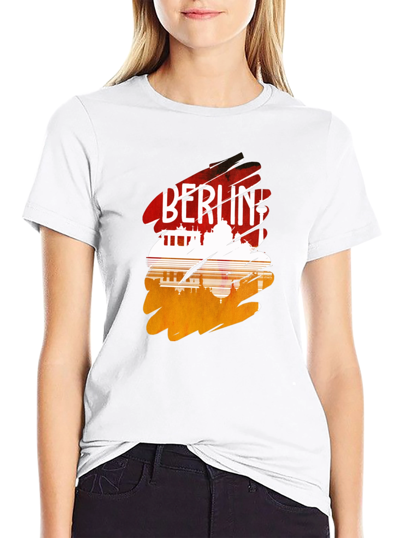 Berlin Skyline Graphic Tee - Urban Style Black T-Shirt