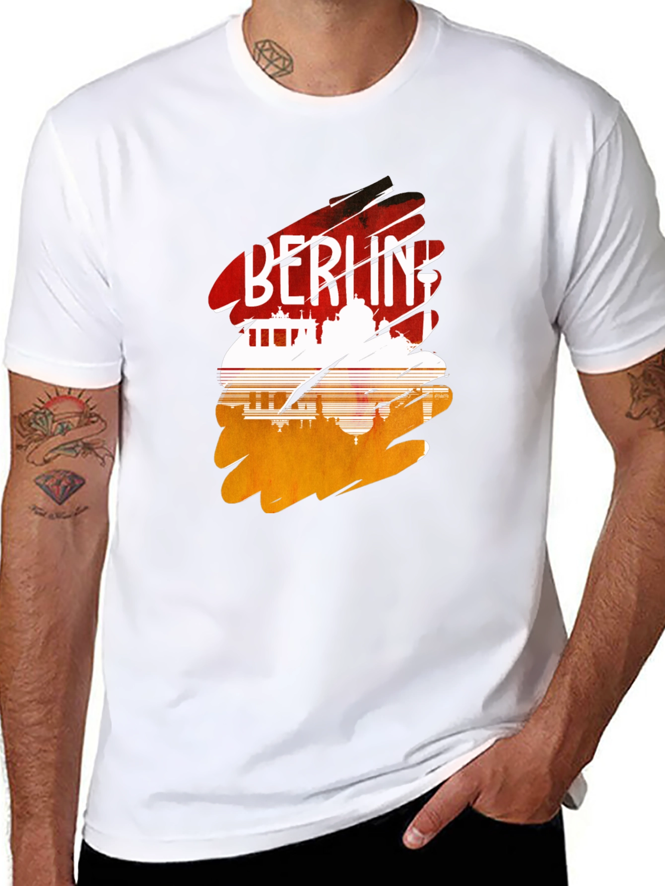 Berlin Skyline Graphic Tee - Urban Style Black T-Shirt
