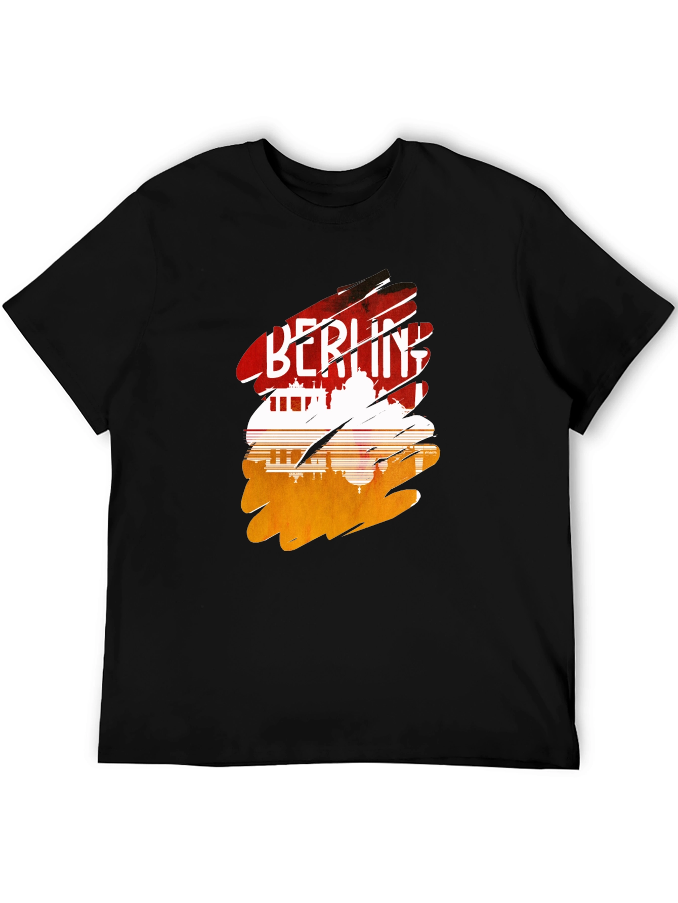 Berlin Skyline Graphic Tee - Urban Style Black T-Shirt