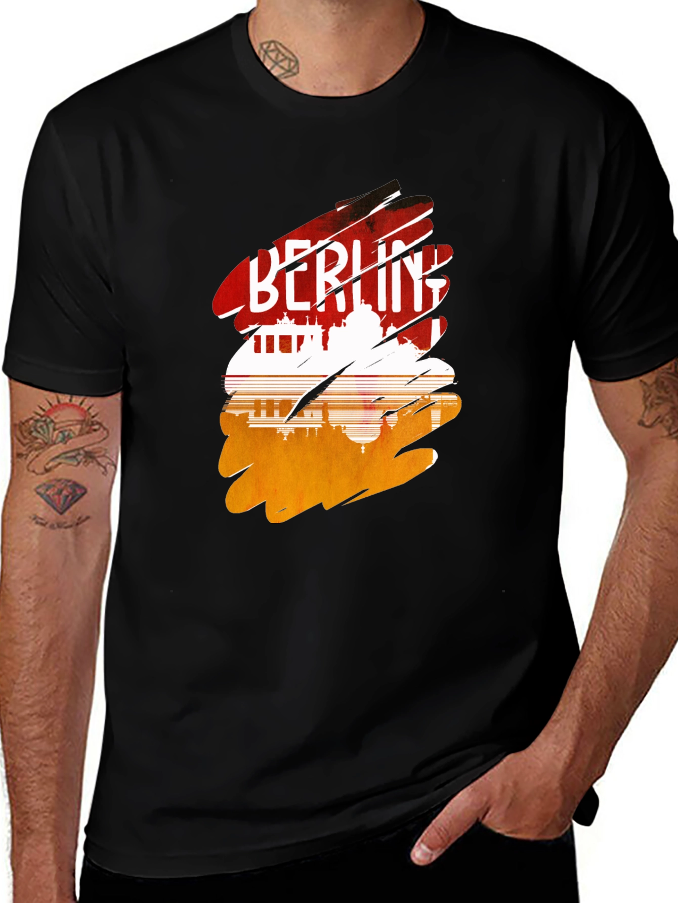 Berlin Skyline Graphic Tee - Urban Style Black T-Shirt