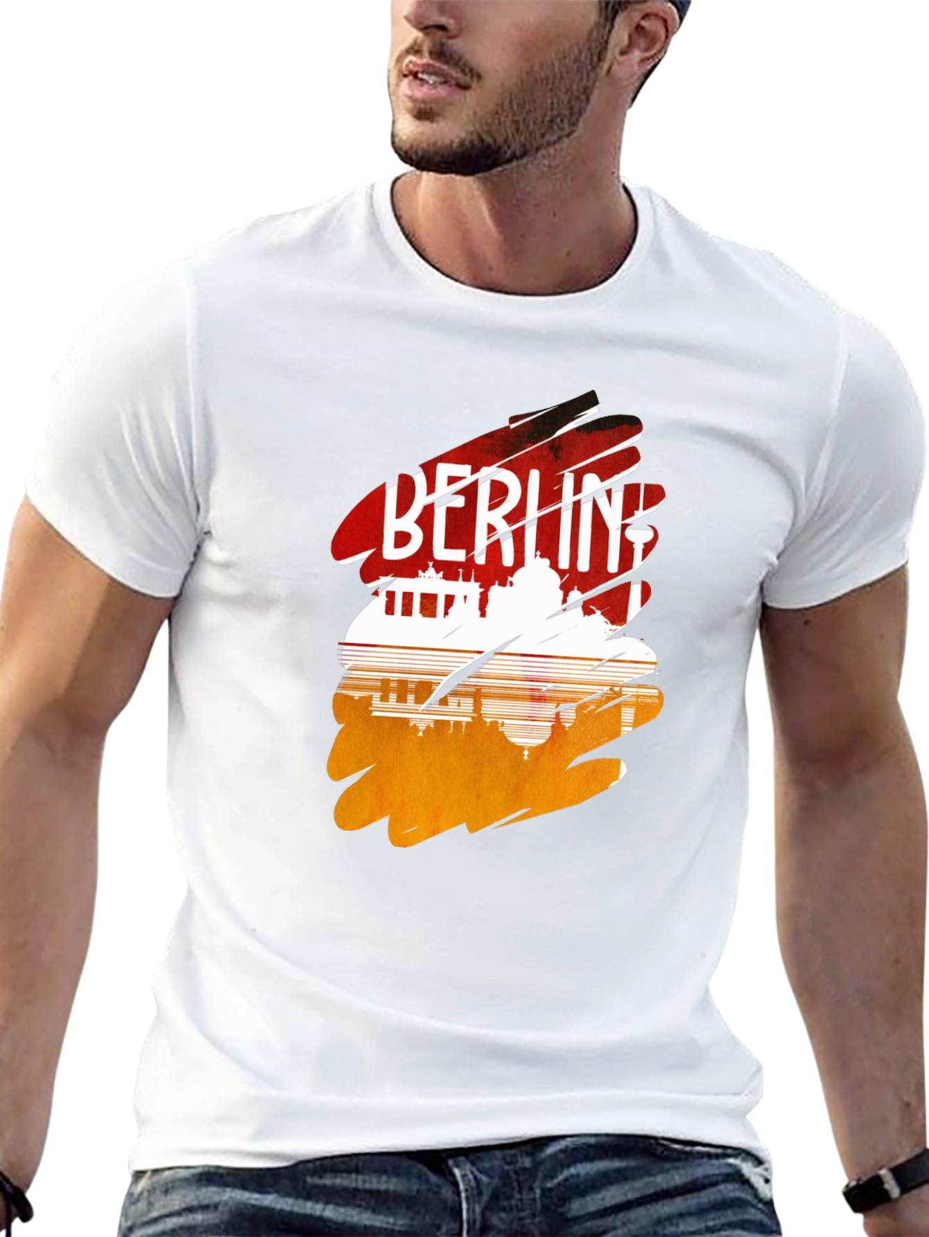 Berlin Skyline Graphic Tee - Urban Style Black T-Shirt