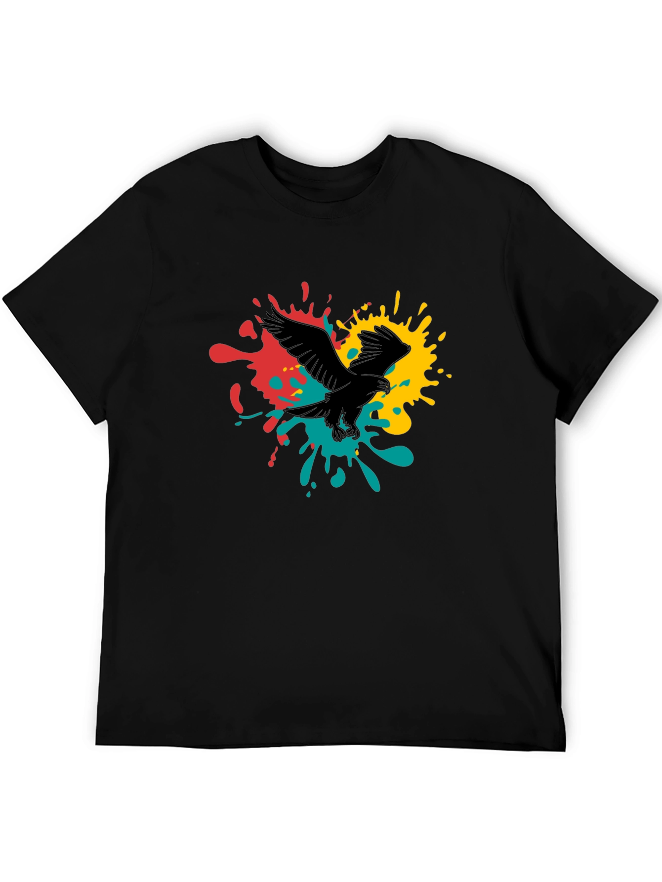 Bold Eagle Splash Graphic Tee - Black