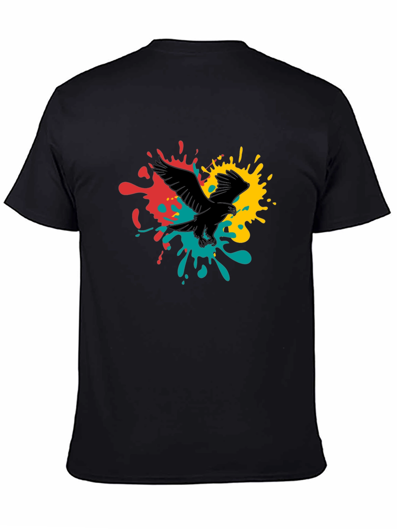 Bold Eagle Splash Graphic Tee - Black