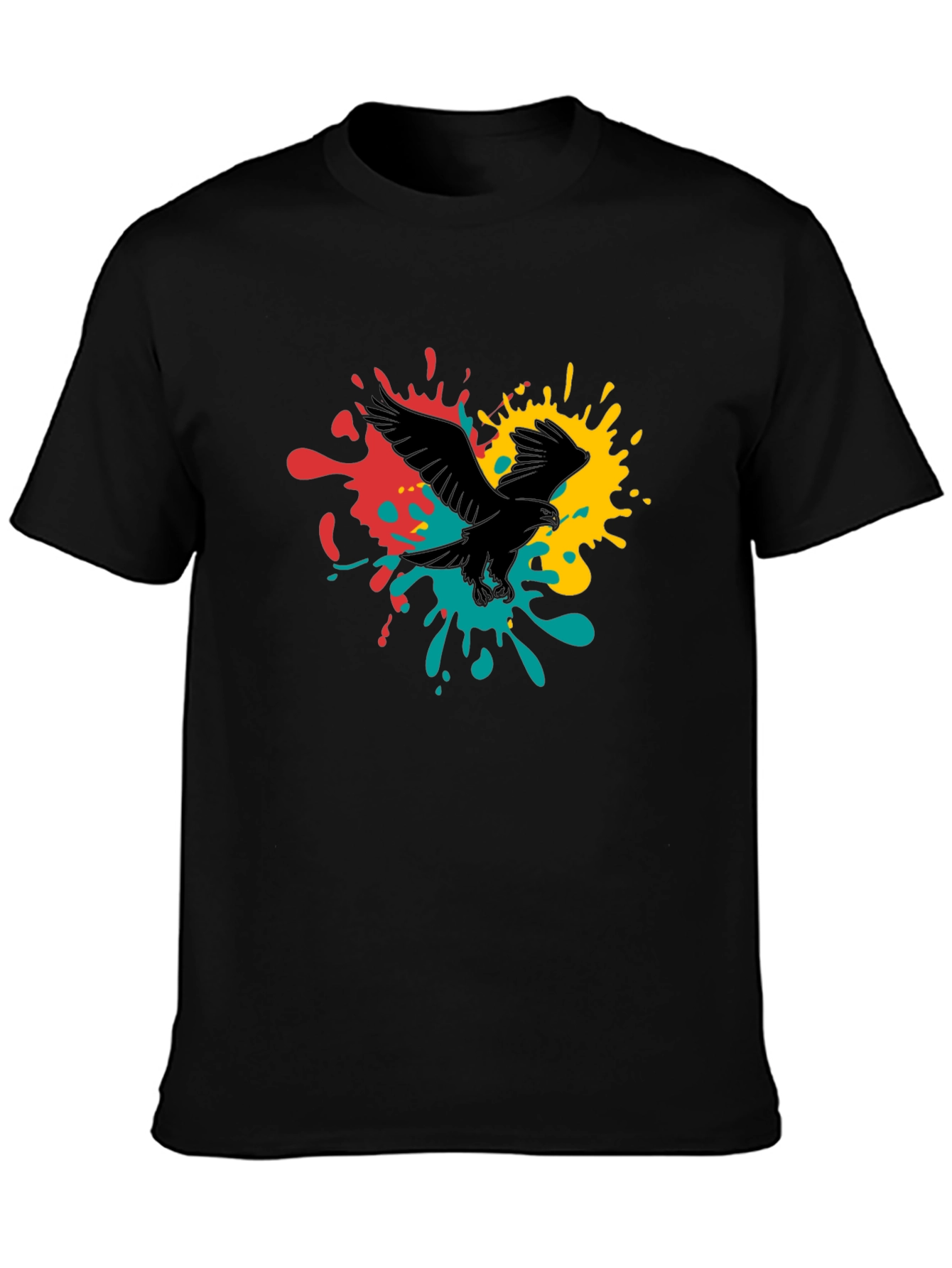 Bold Eagle Splash Graphic Tee - Black