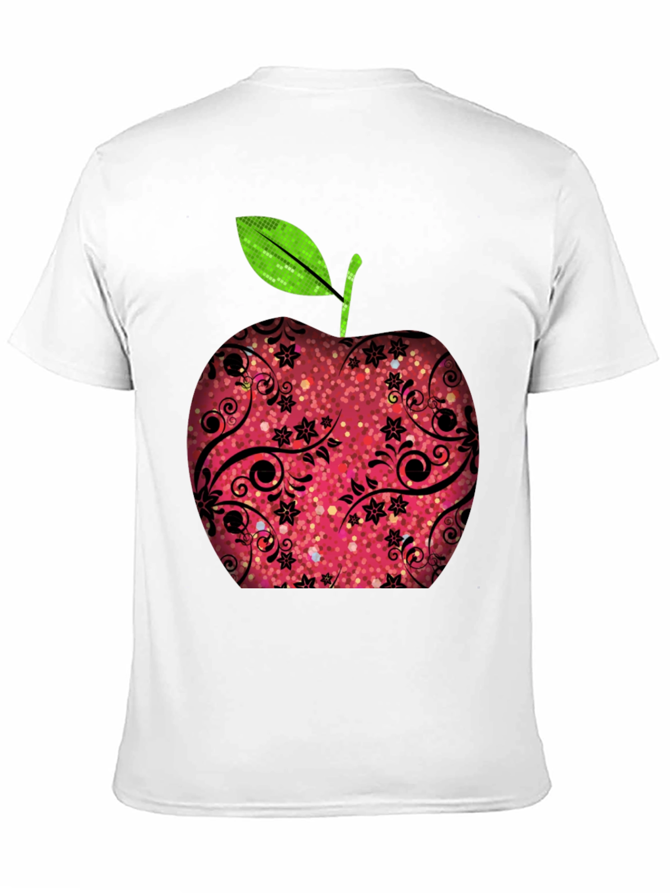 Apple Graphic Print Black T-Shirt