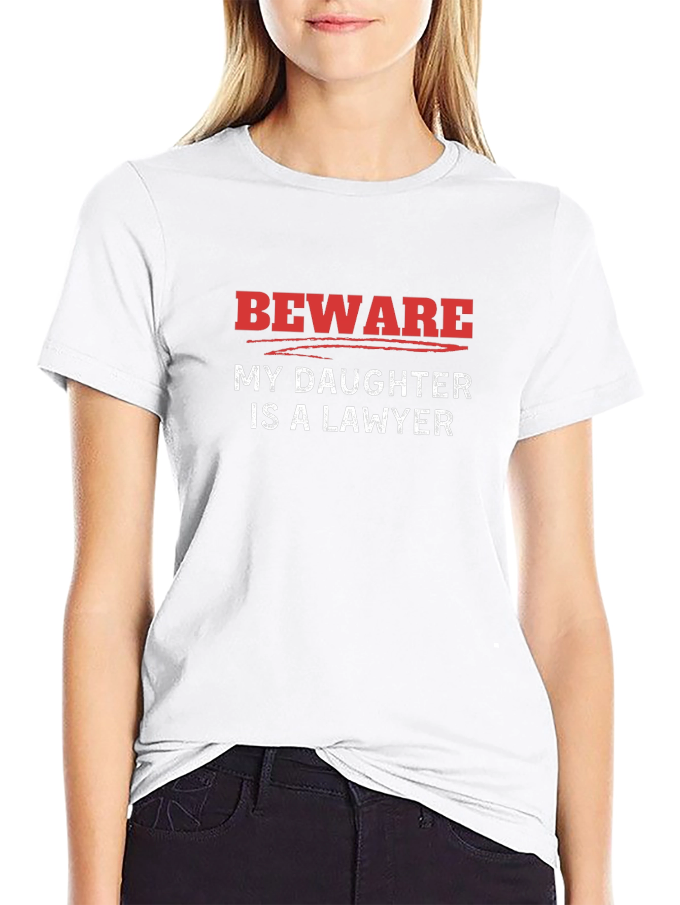 Beware My Daughter is a Lawyer Graphic Novelty T-Shirt