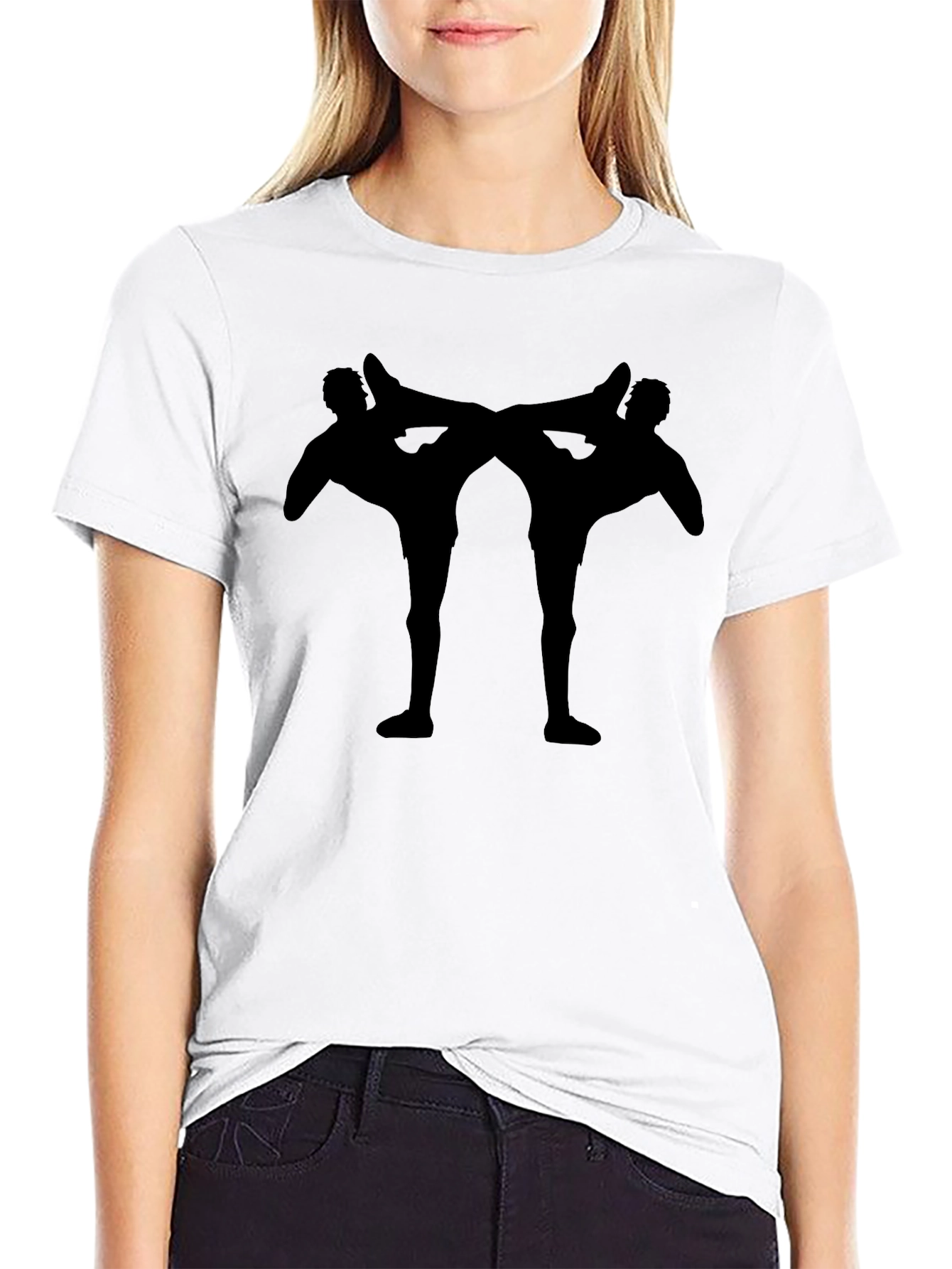 Martial Arts Silhouette Black T-Shirt
