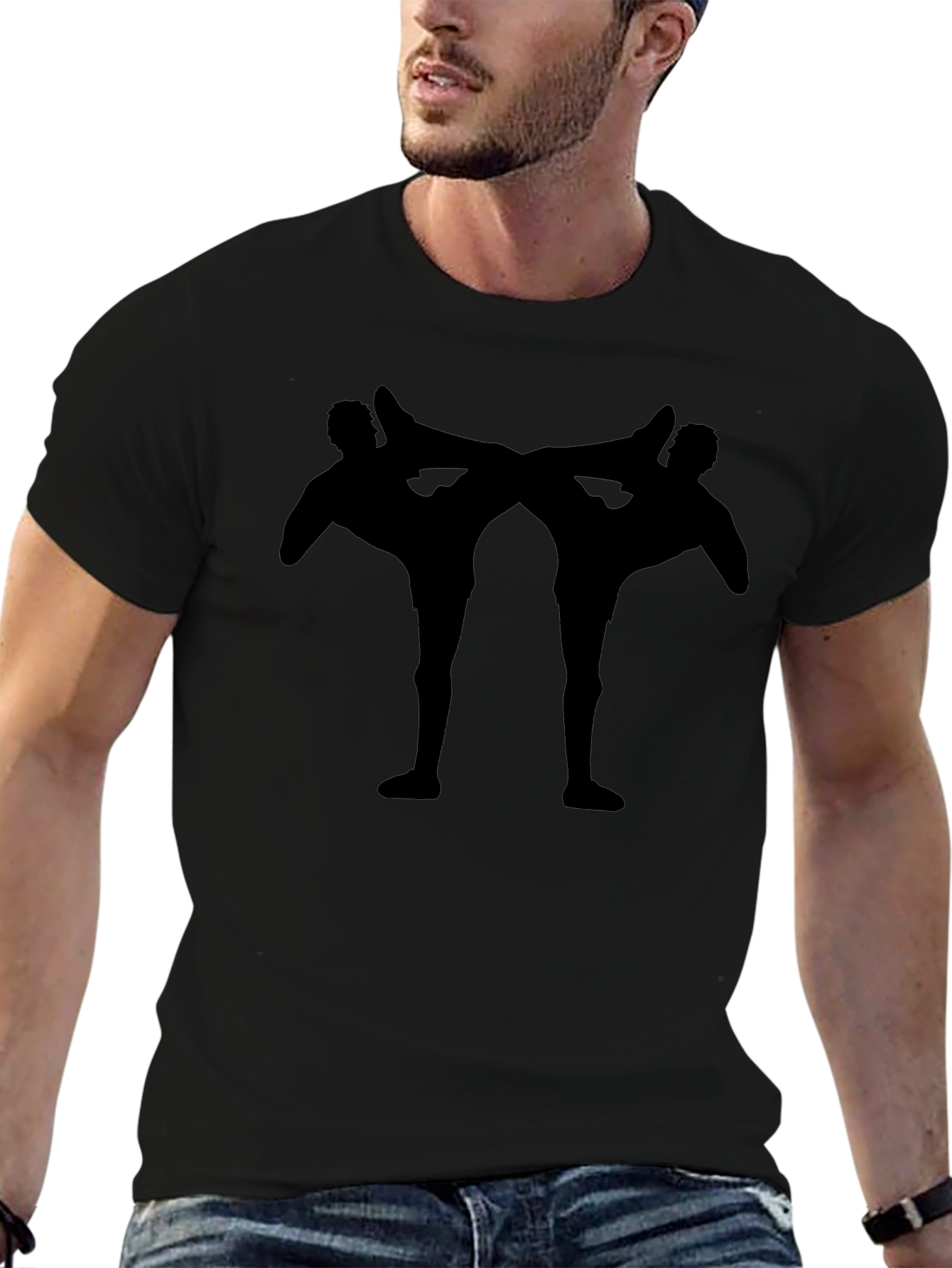 Martial Arts Silhouette Black T-Shirt