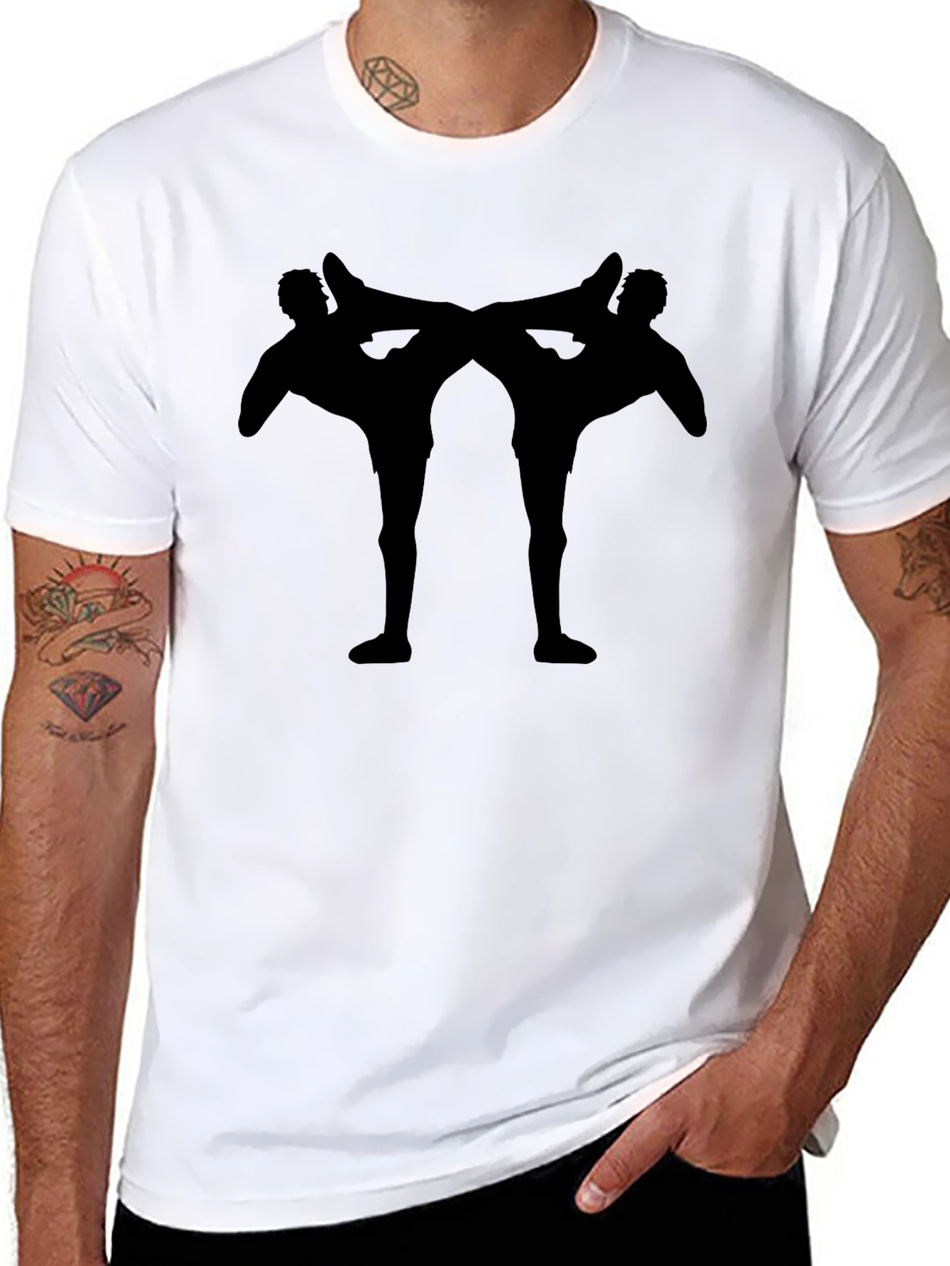 Martial Arts Silhouette Black T-Shirt