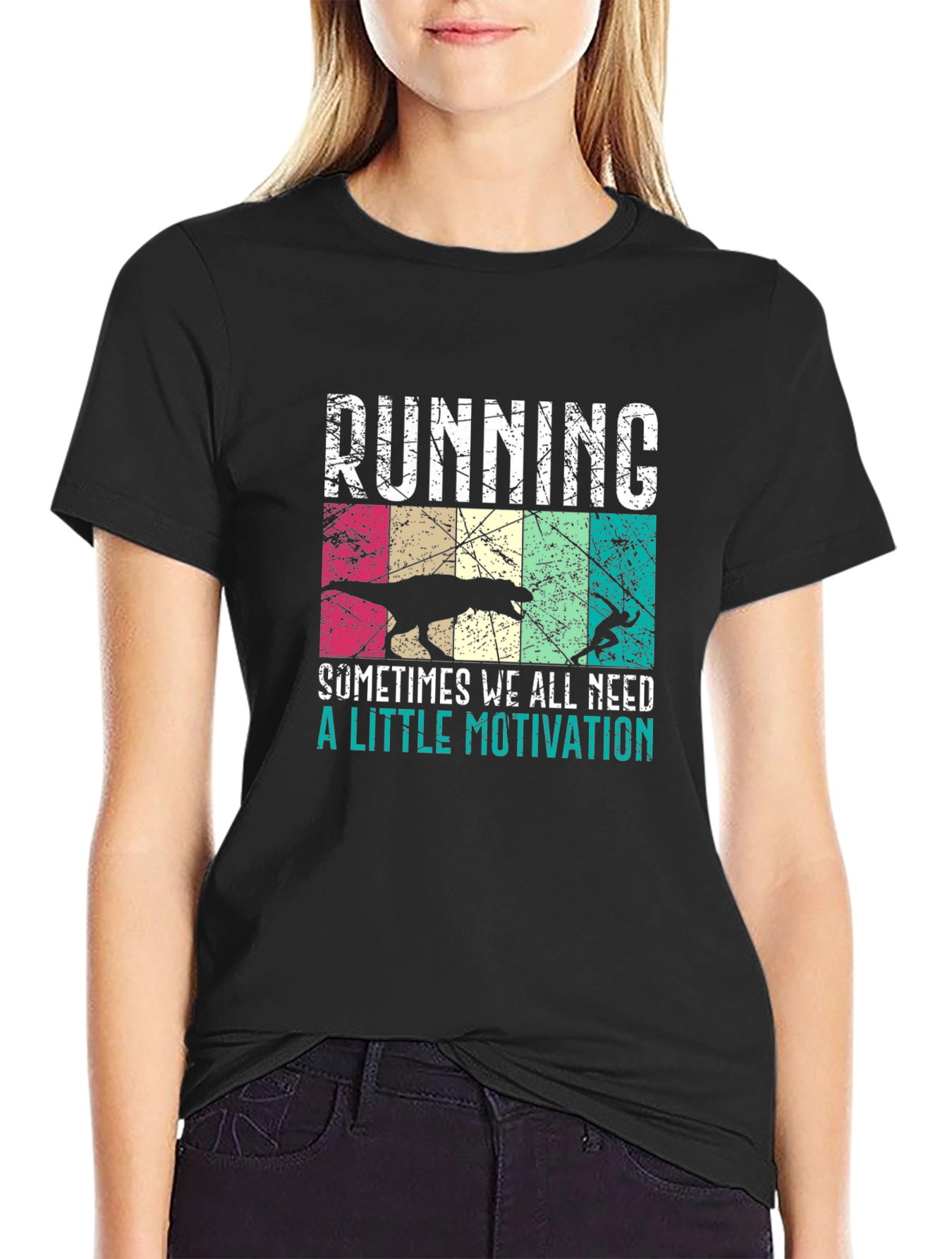 Running Dinosaur Motivation T-Shirt