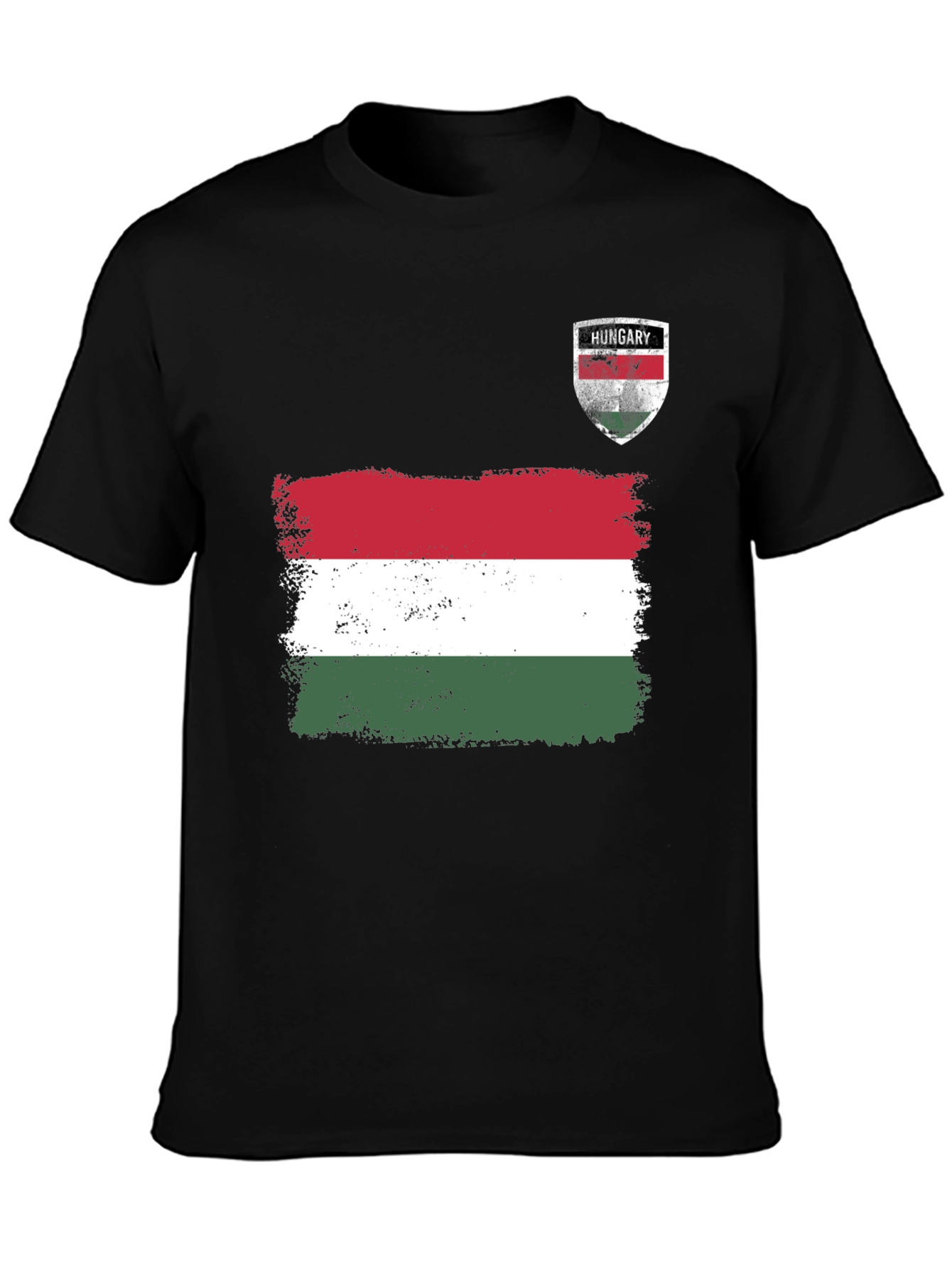 Hungary Flag T-Shirt Distressed Crest Patriotic Pride Tee