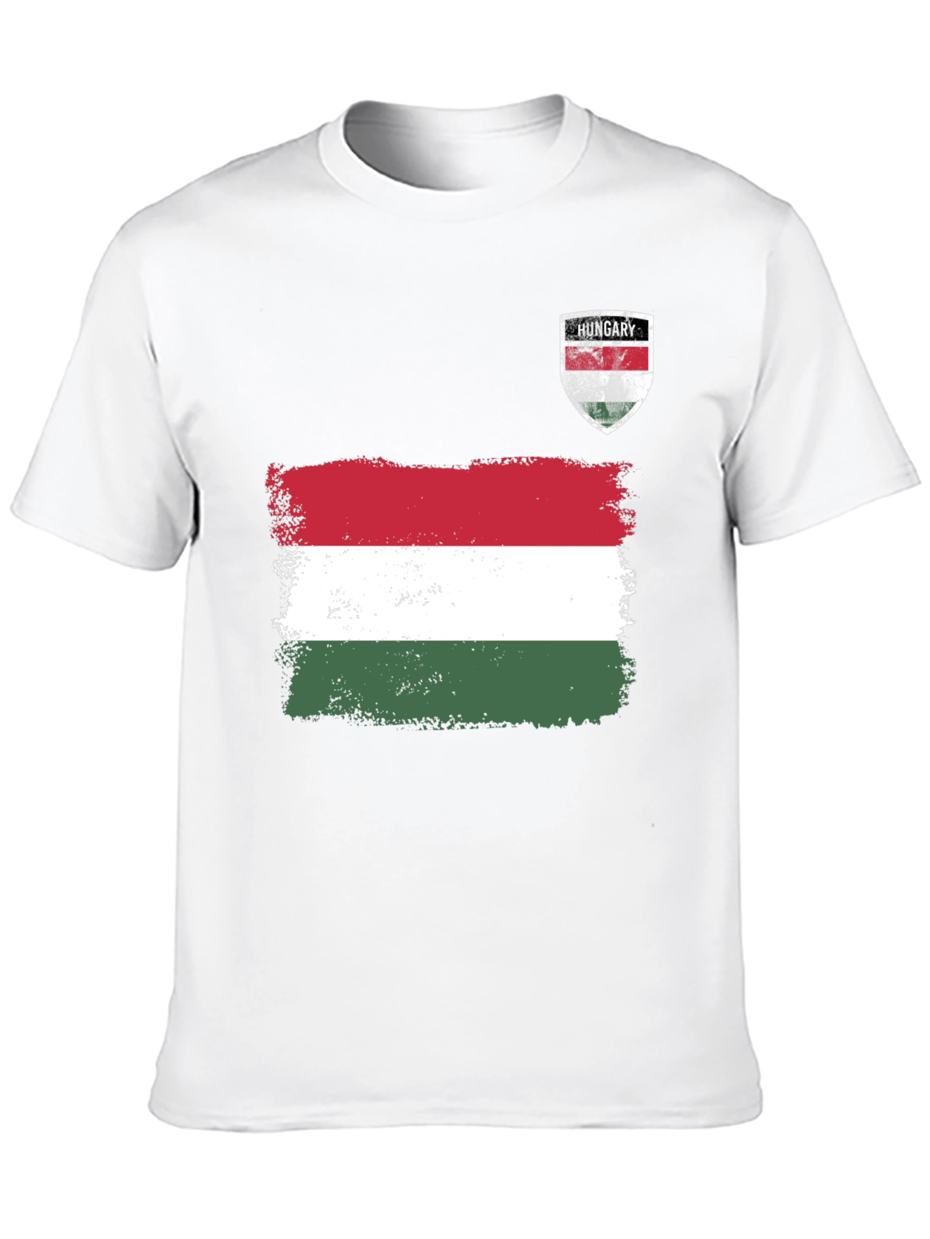 Hungary Flag T-Shirt Distressed Crest Patriotic Pride Tee