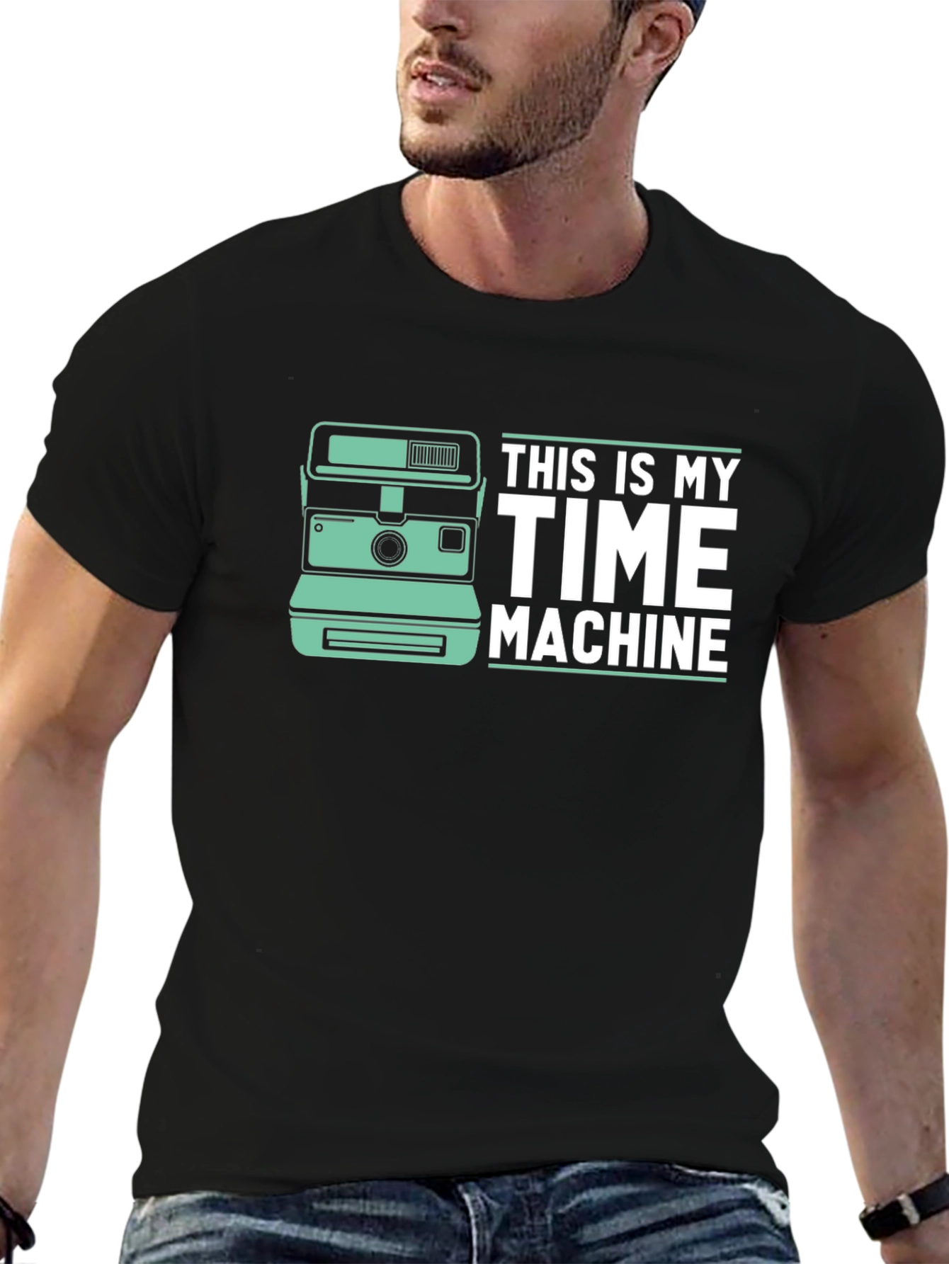 Time Machine Camera Graphic Tee - Black