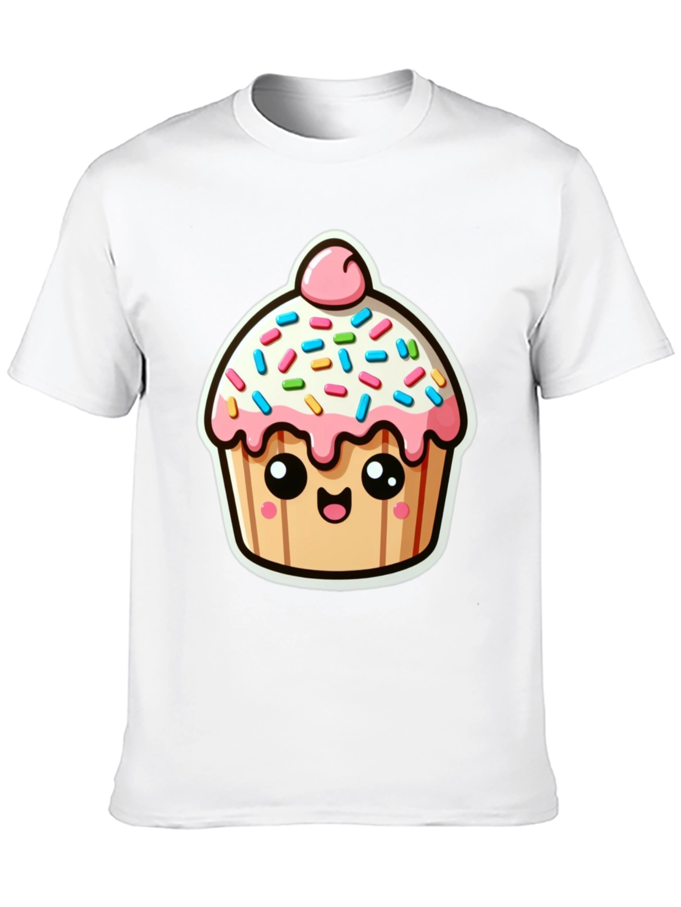 Cute Cupcake Graphic Black T-Shirt