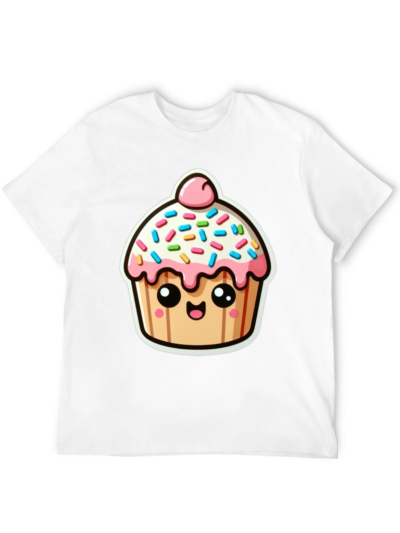 Cute Cupcake Graphic Black T-Shirt