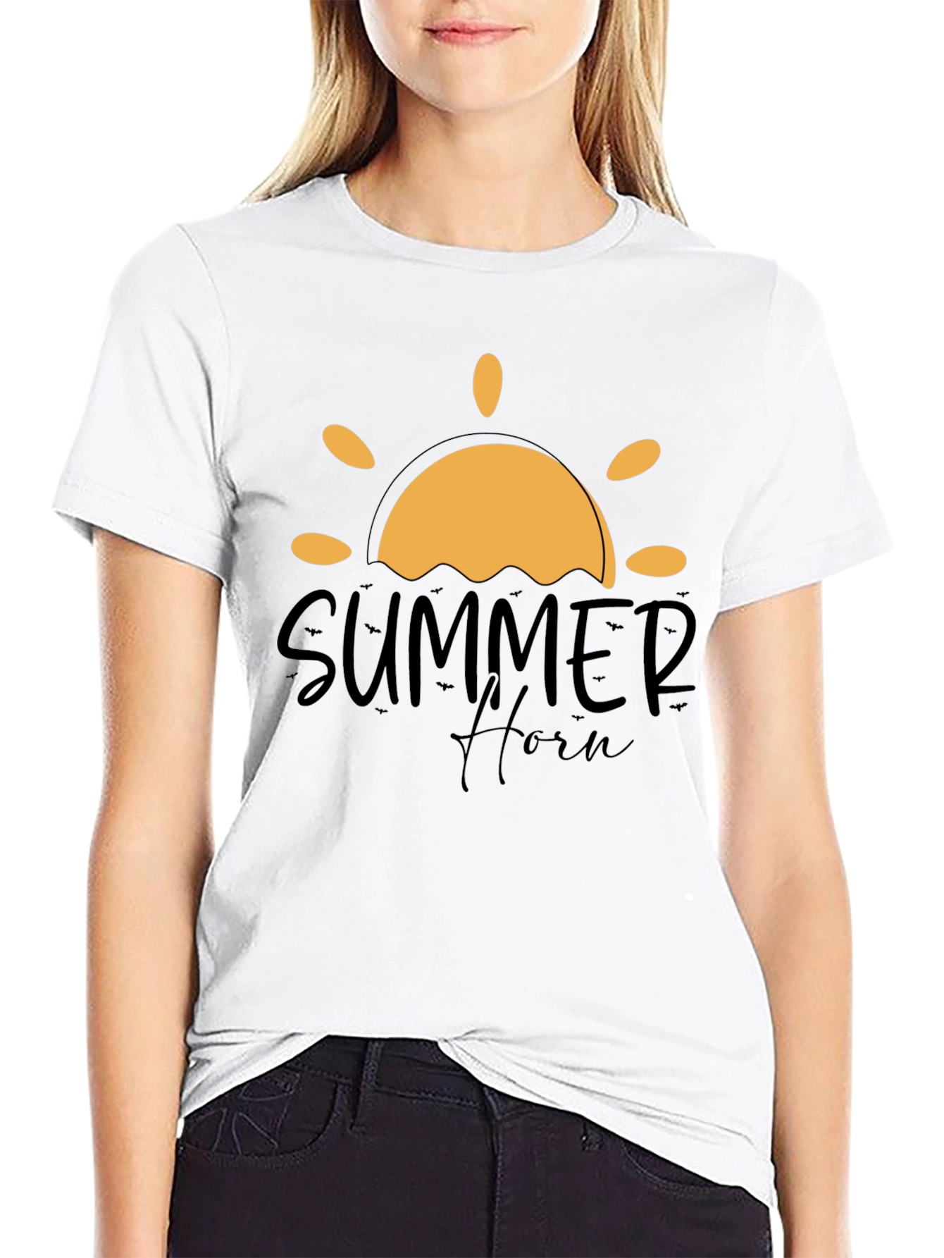 Summer Horn Black Graphic Tee