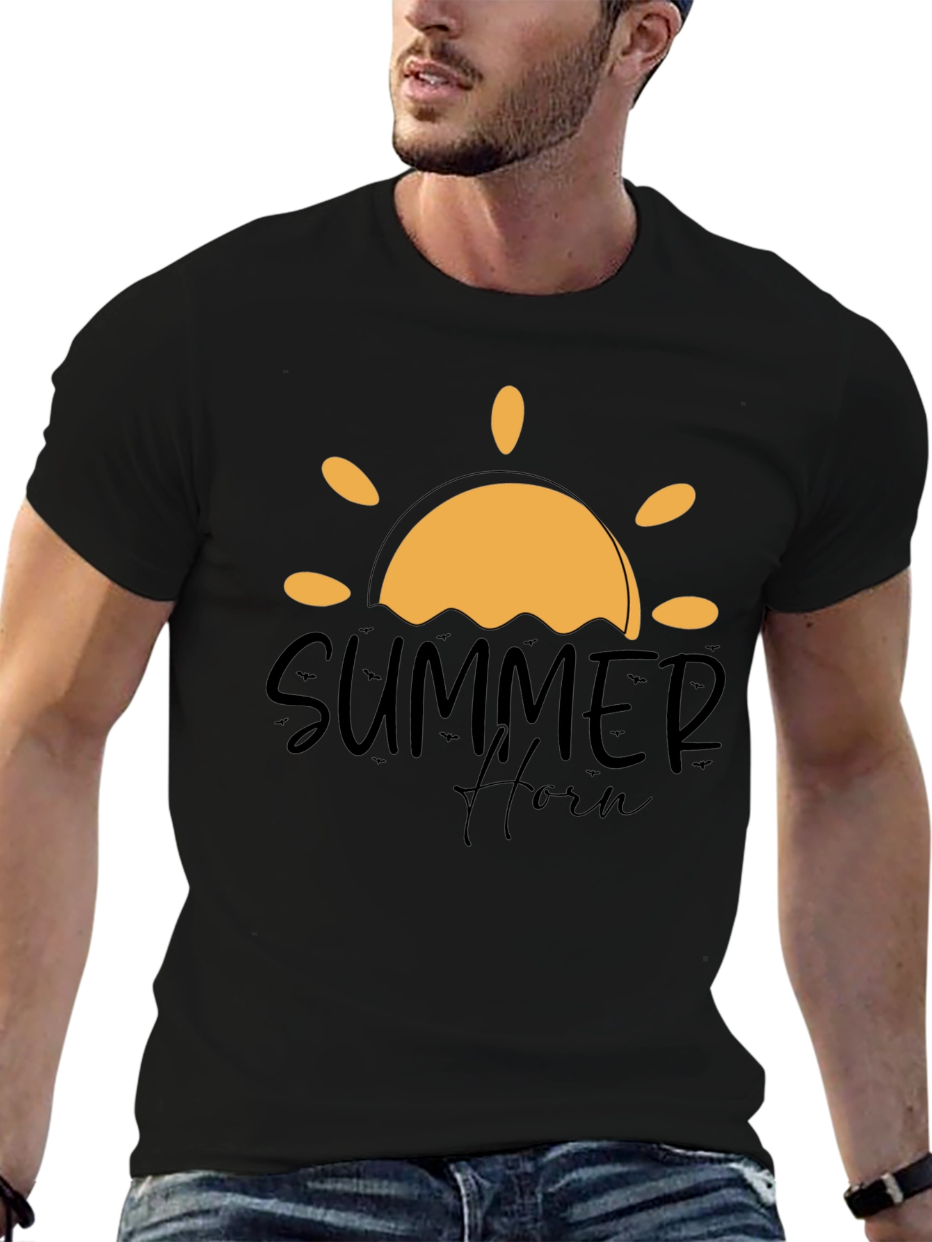 Summer Horn Black Graphic Tee