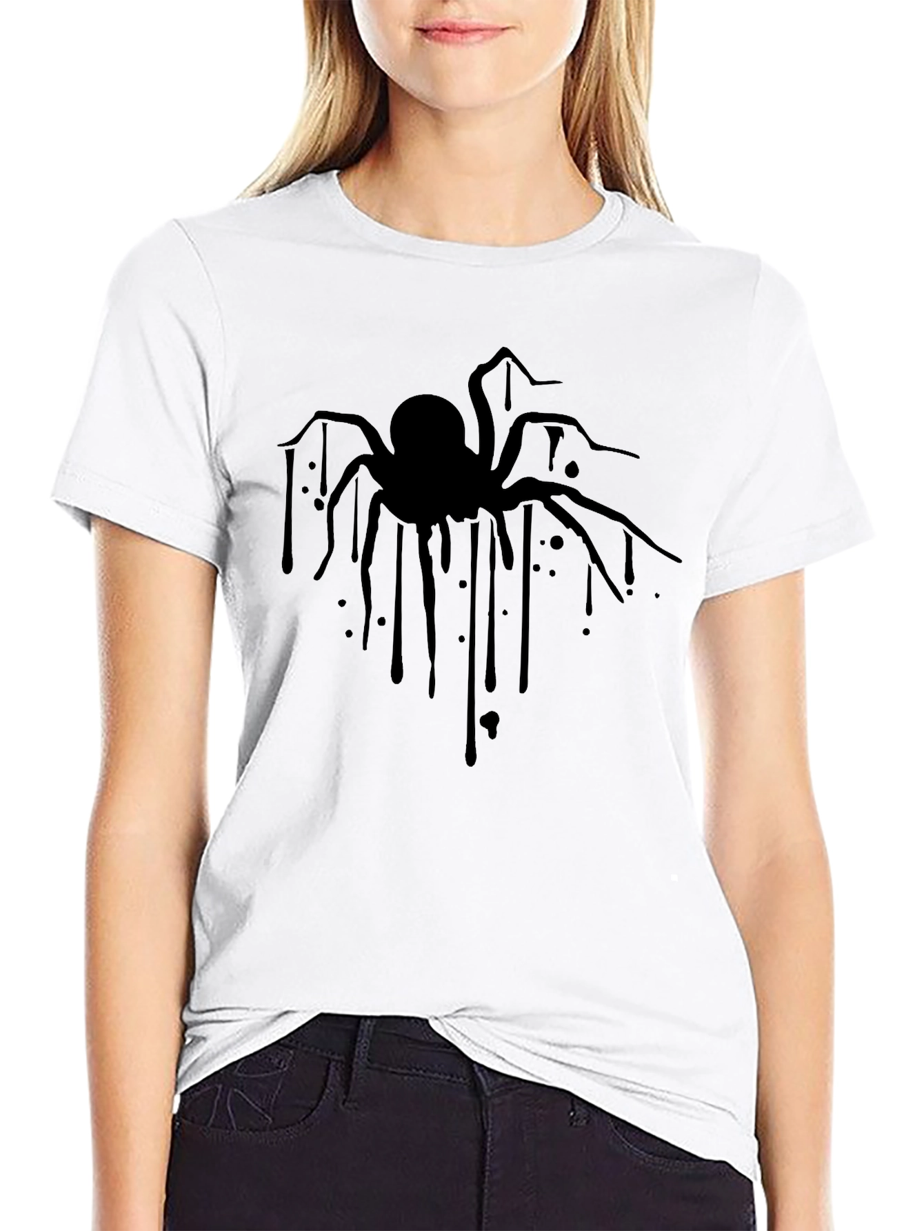Creepy Spider Graphic Tee - Mens Black T-Shirt