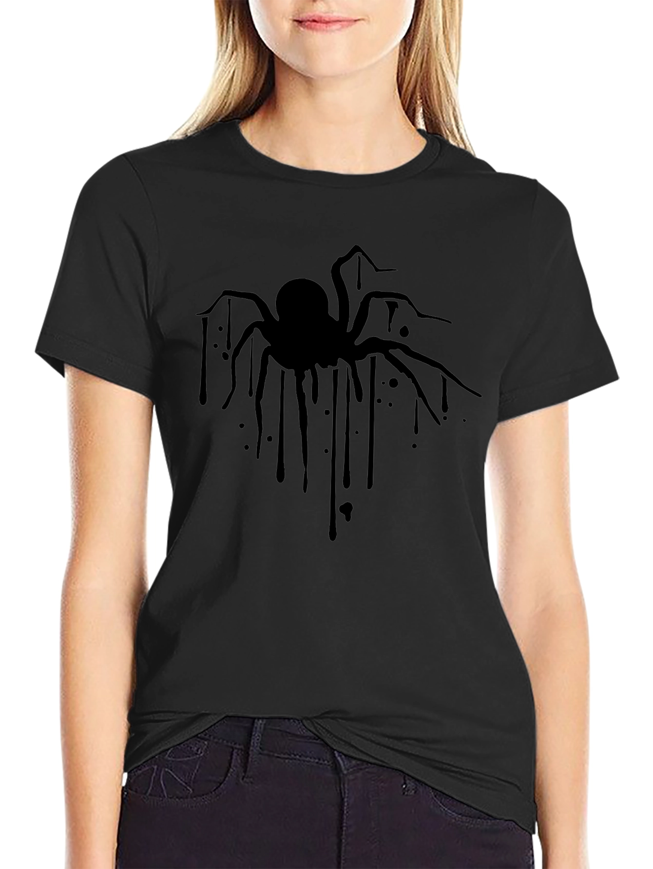 Creepy Spider Graphic Tee - Mens Black T-Shirt