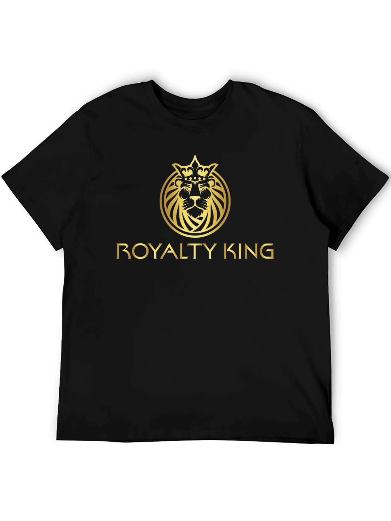 Royalty King Lion Crown Graphic Tee - Black