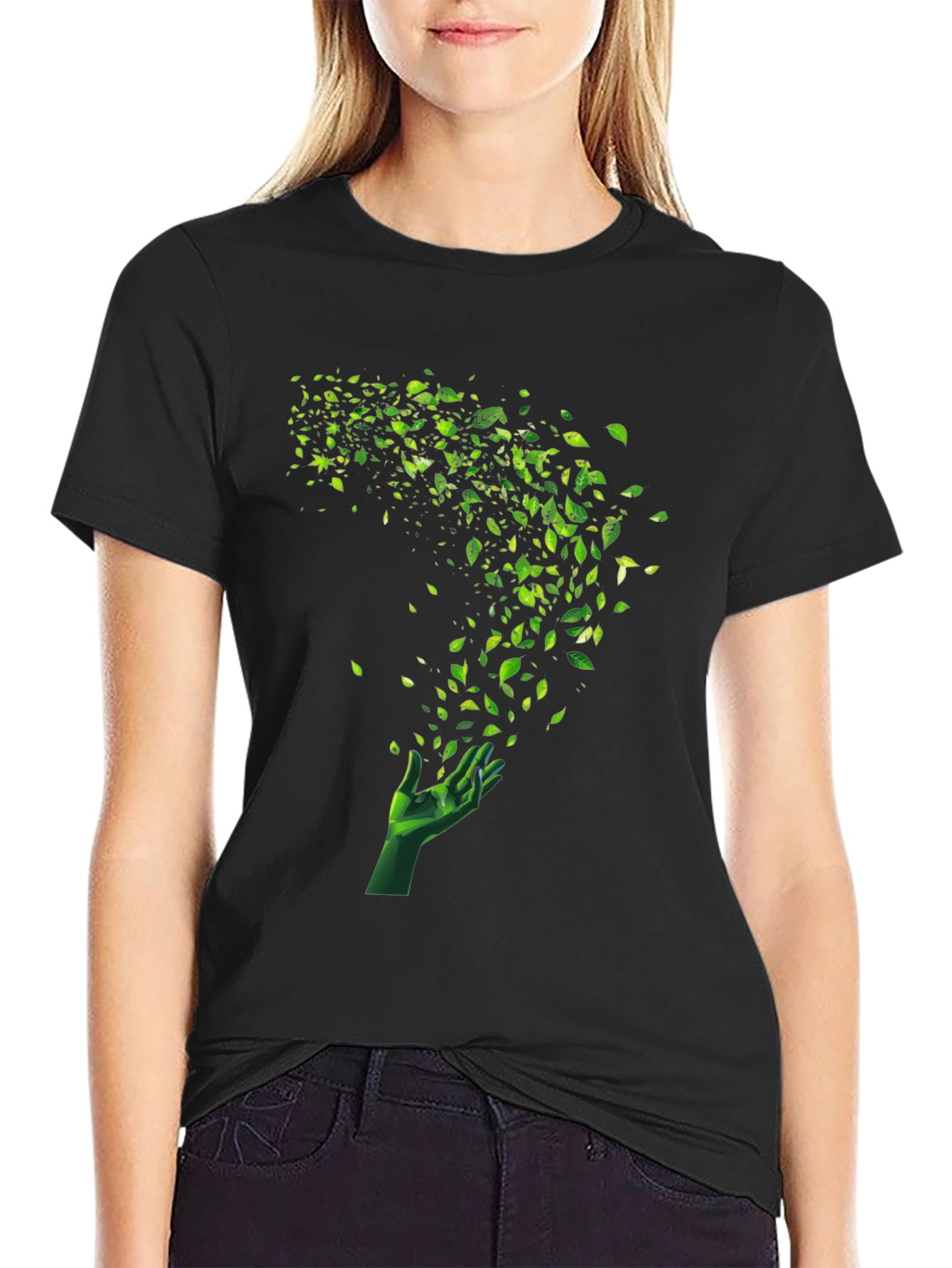 Natures Touch Graphic Tee - Black Cotton Blend