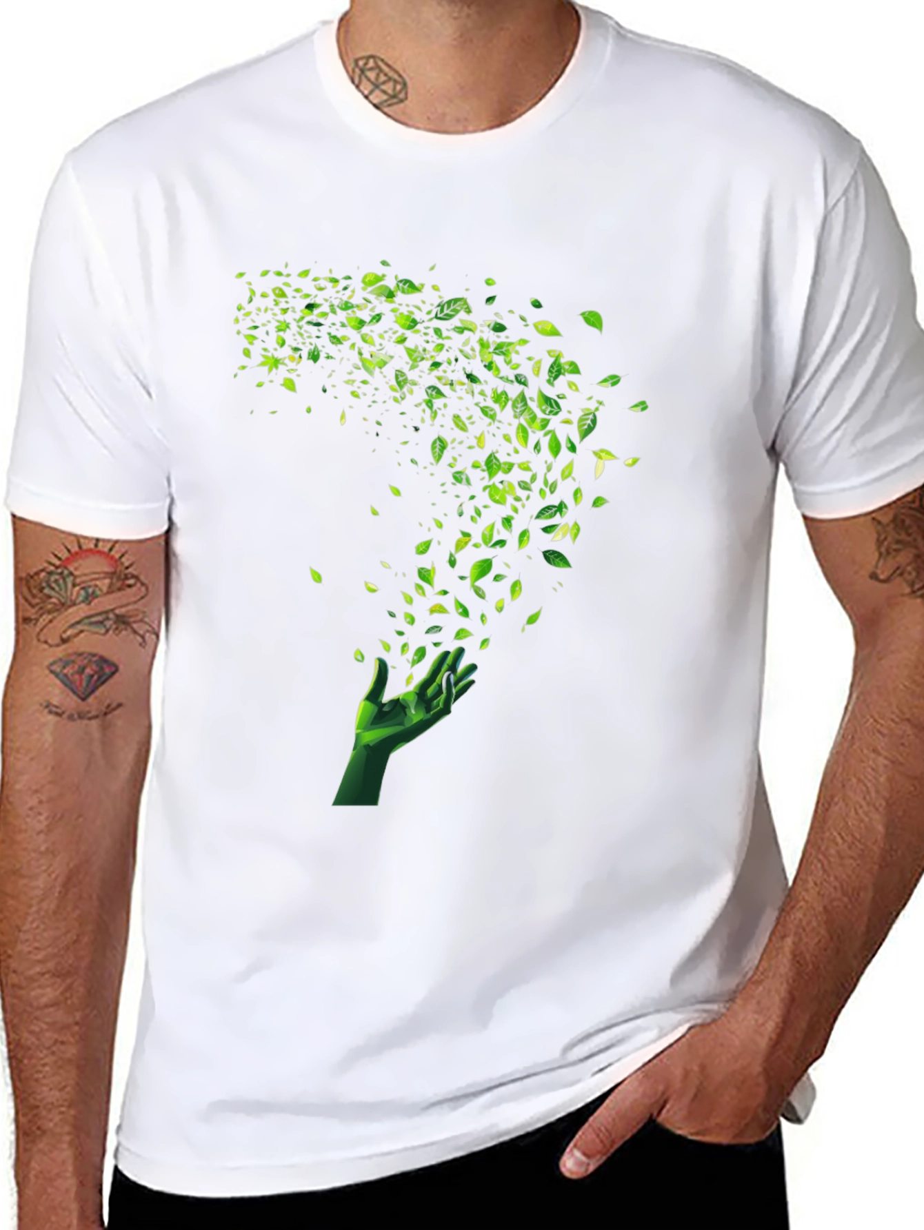 Natures Touch Graphic Tee - Black Cotton Blend