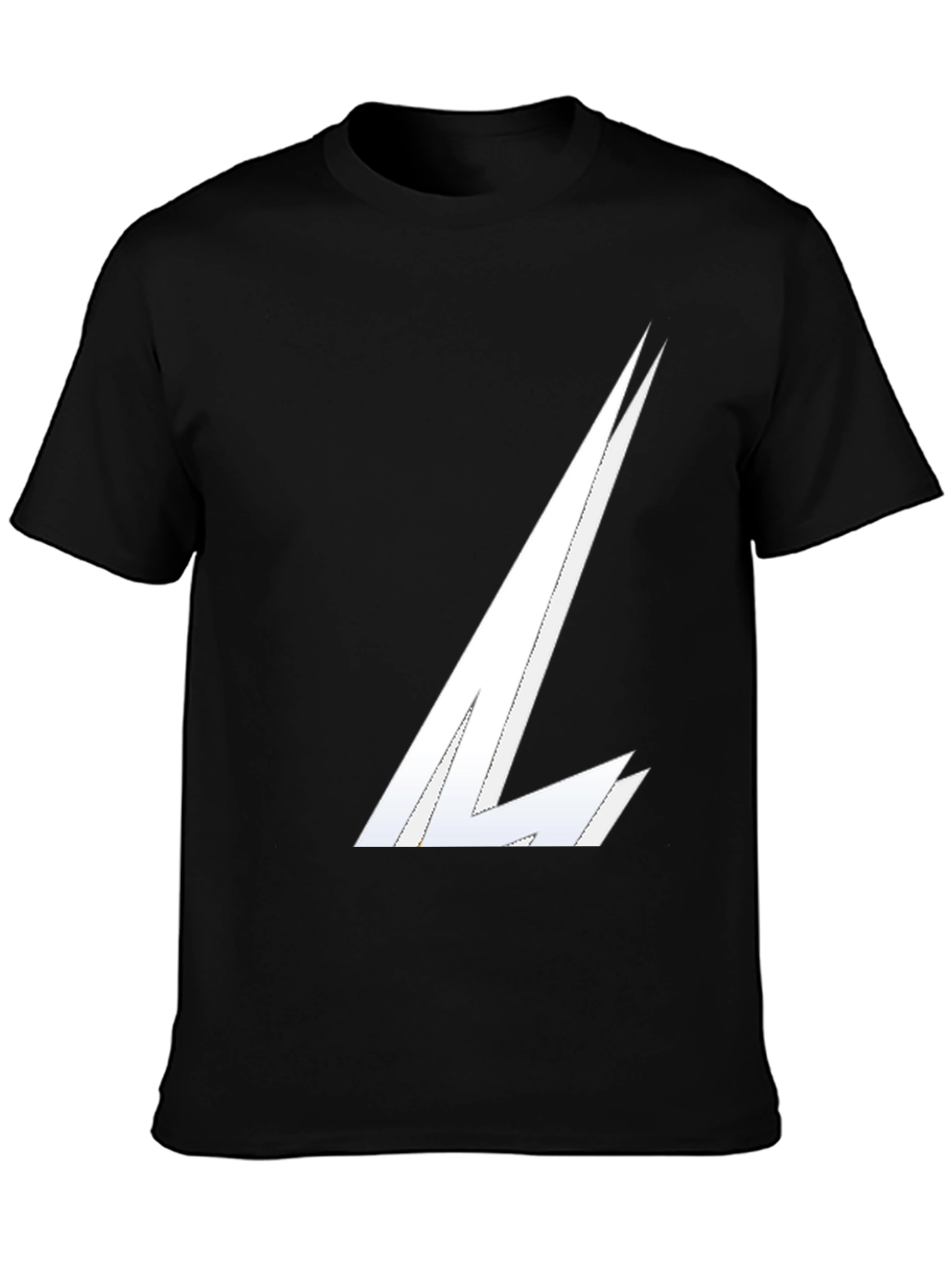 Stylish Black Tee with White Graphic Design