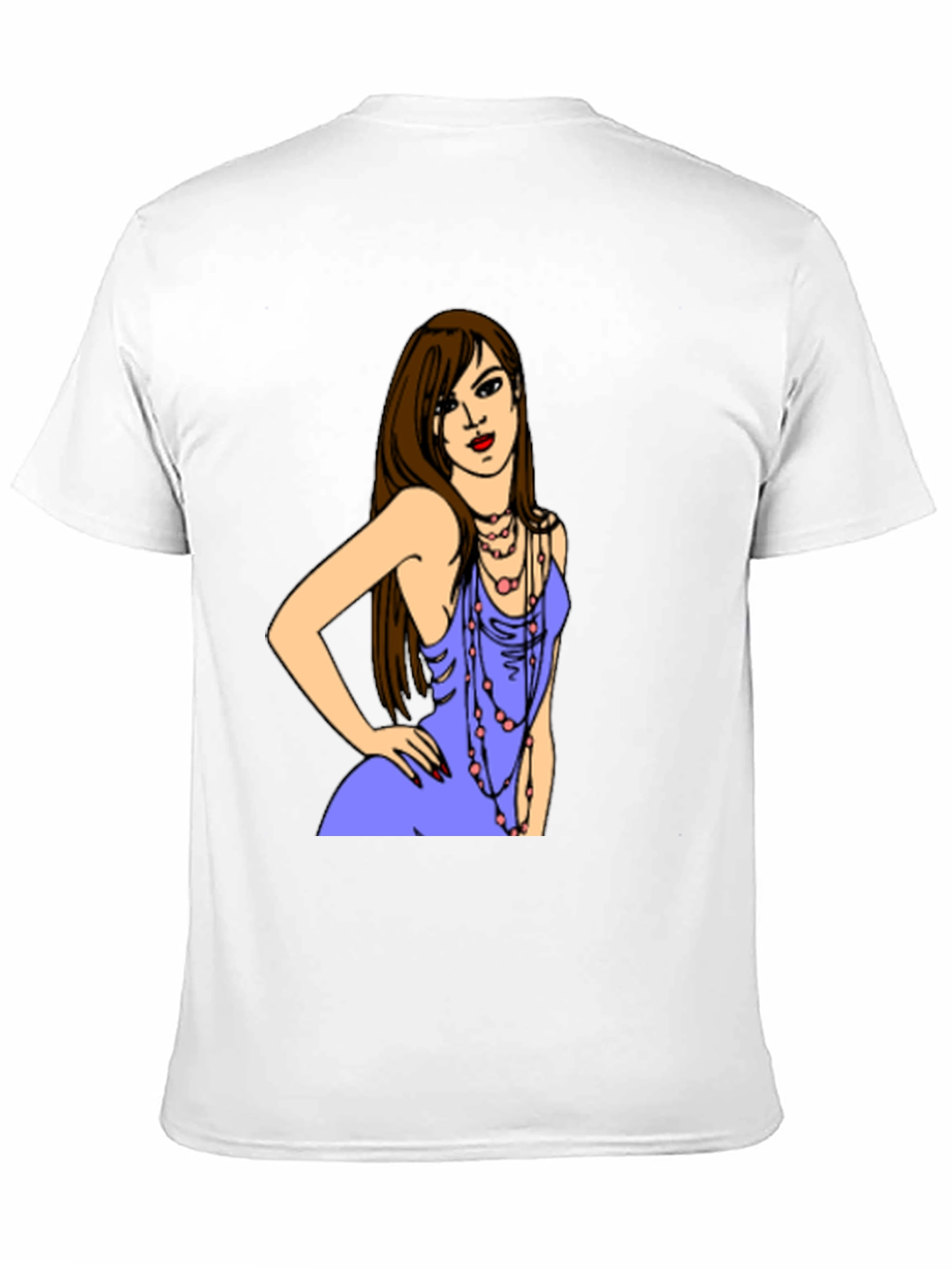 Stylish Black T-Shirt with Illustrated Woman Design