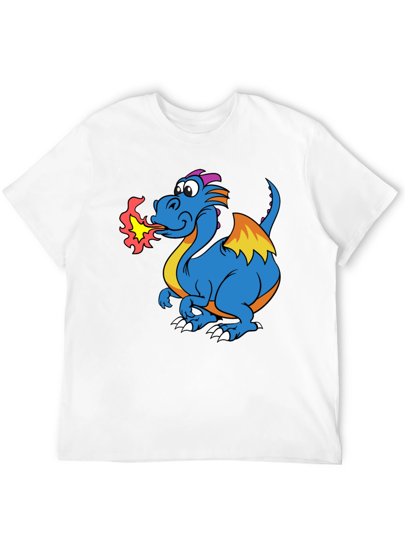 Fire-Breathing Dragon Graphic T-Shirt - Black