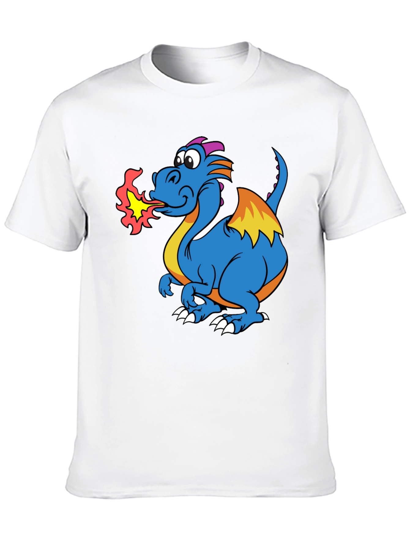 Fire-Breathing Dragon Graphic T-Shirt - Black
