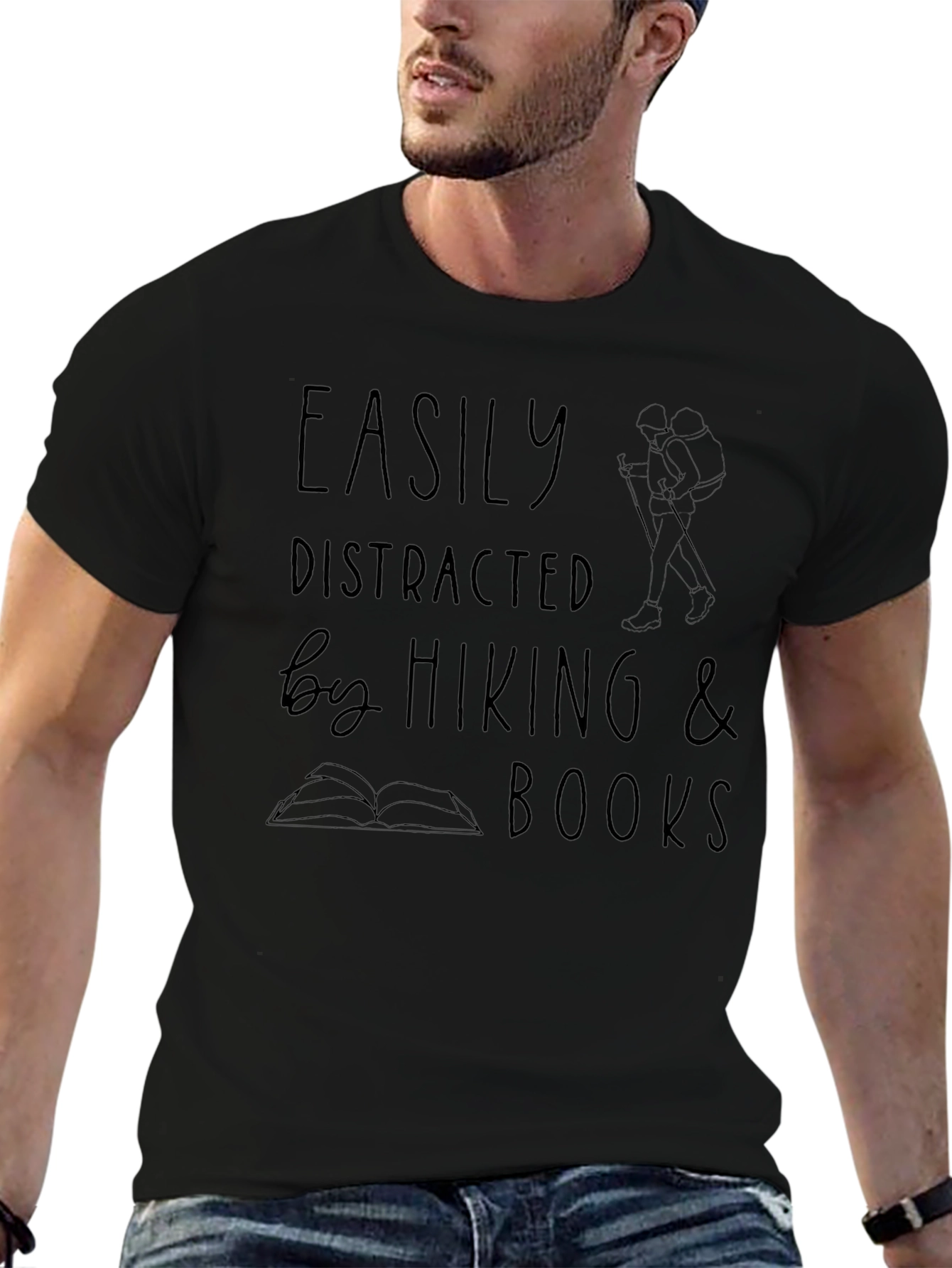 Easily Distracted by Hiking & Books T-Shirt
