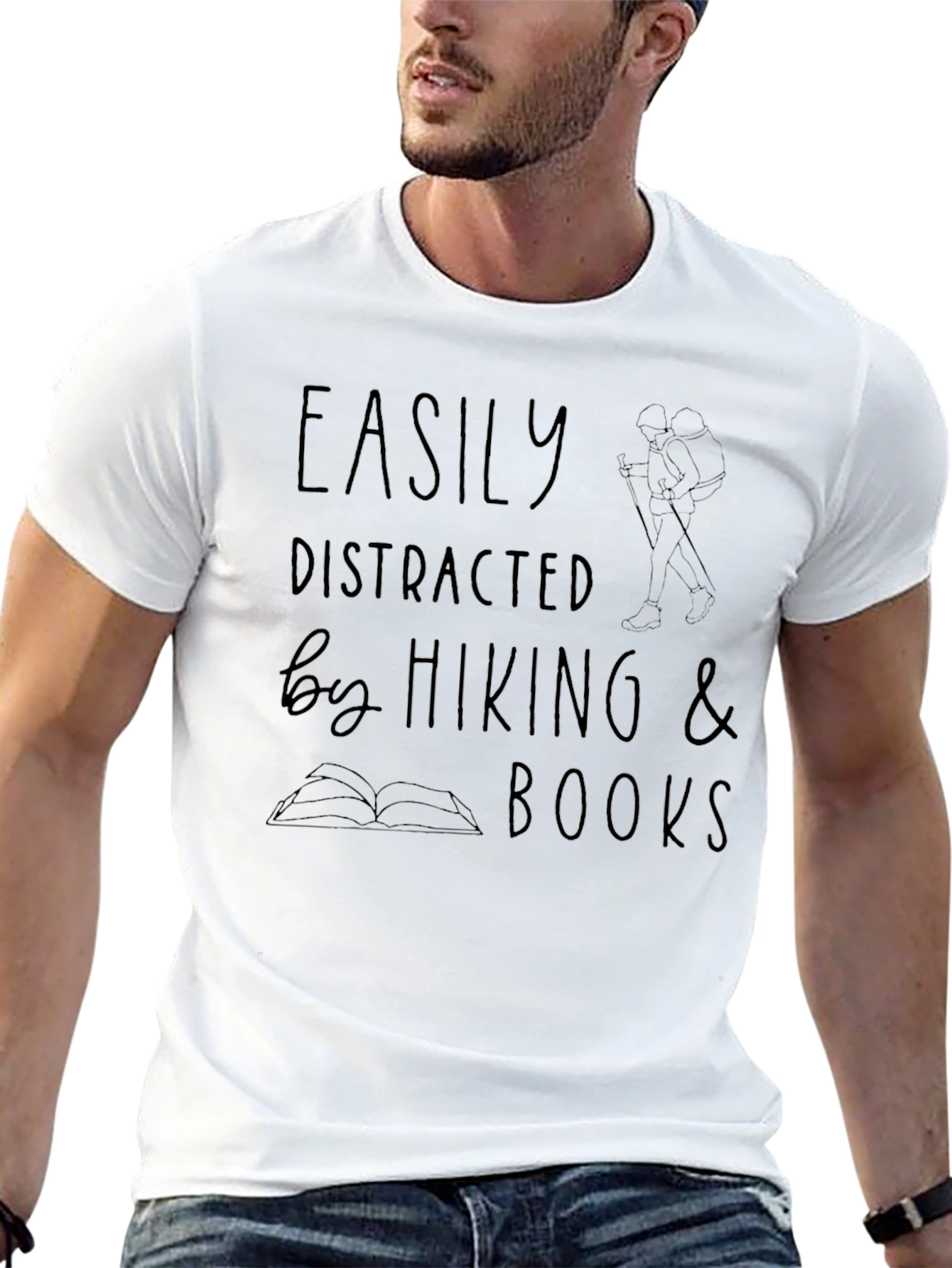 Easily Distracted by Hiking & Books T-Shirt