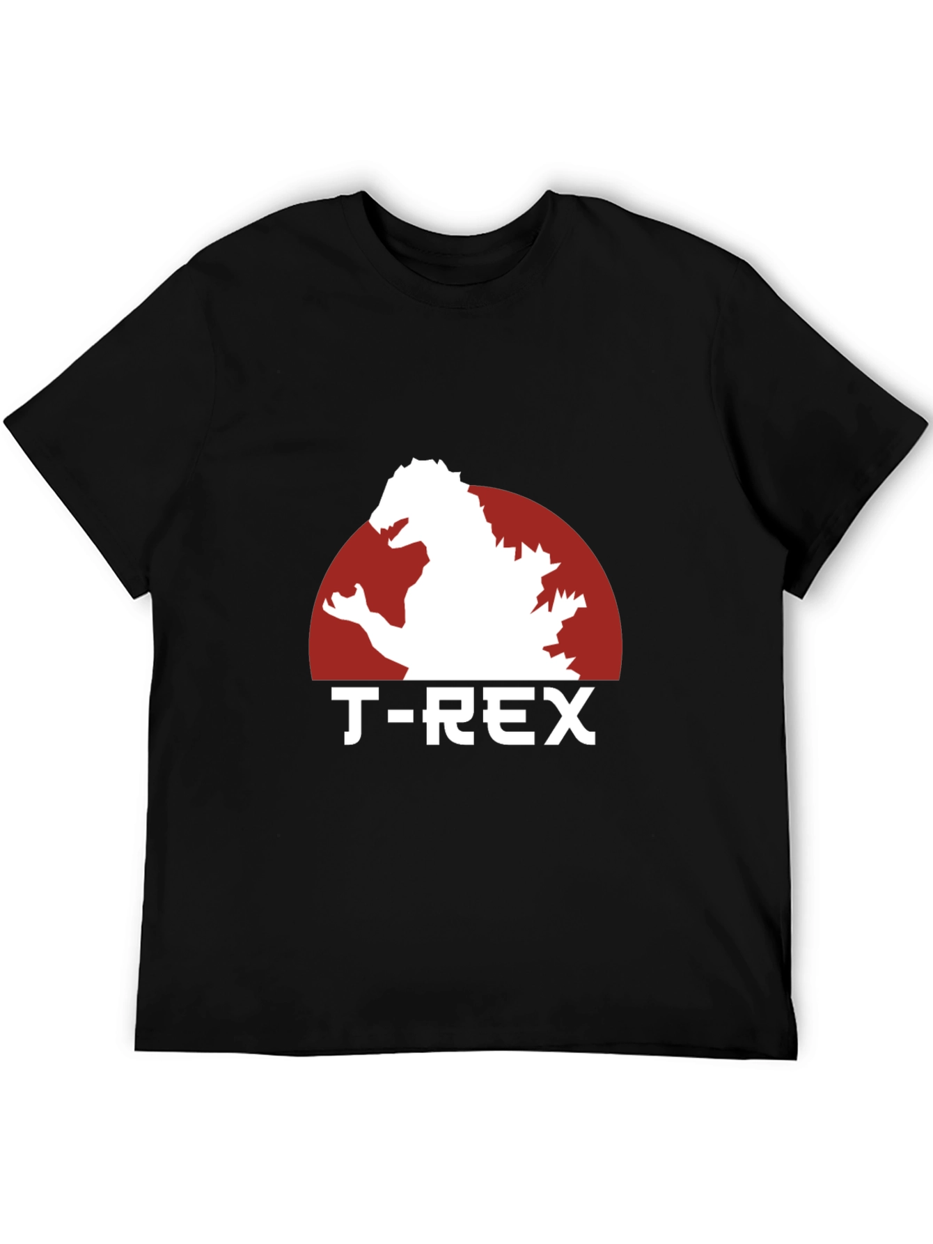 Godzilla T-Rex Graphic Print Black T-Shirt