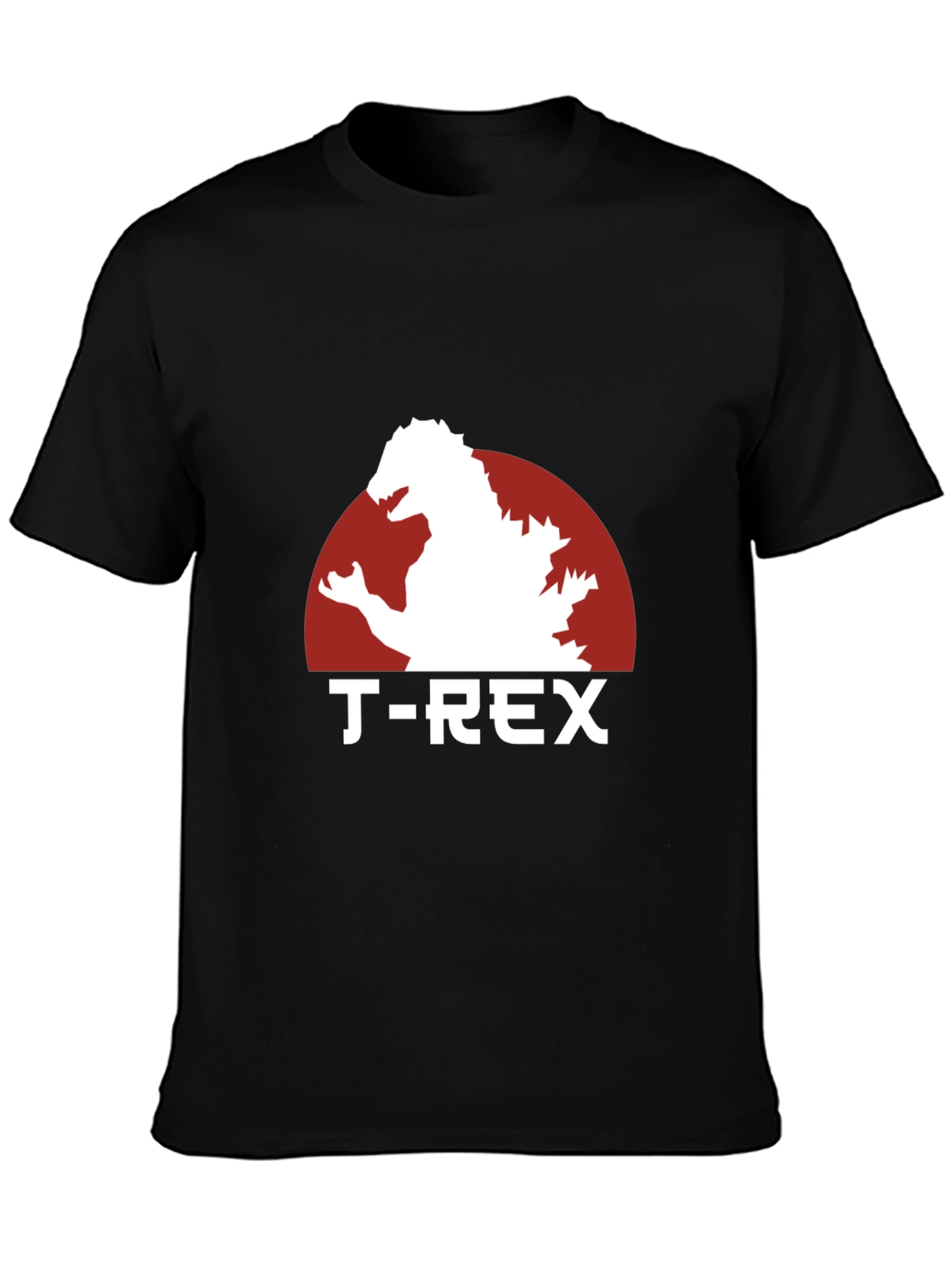 Godzilla T-Rex Graphic Print Black T-Shirt
