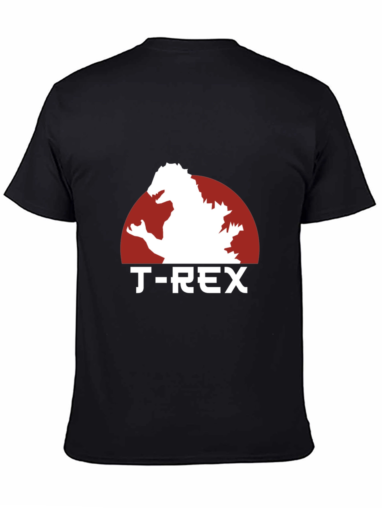 Godzilla T-Rex Graphic Print Black T-Shirt
