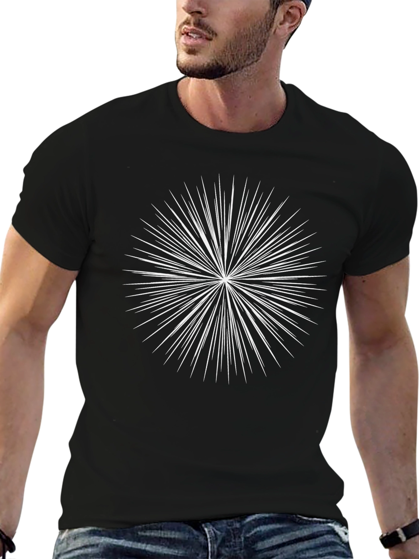 Starburst Graphic Tee - Classic Black Cotton