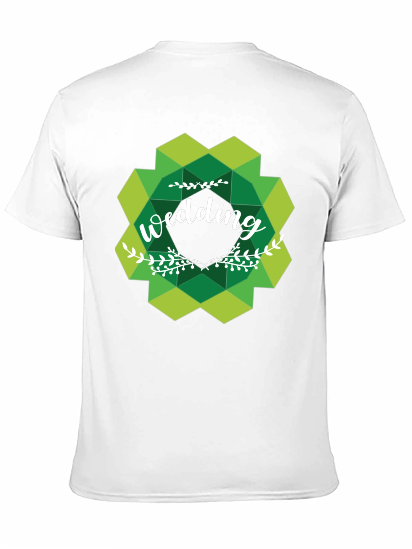 Wedding Graphic Tee - Green Geometric Design