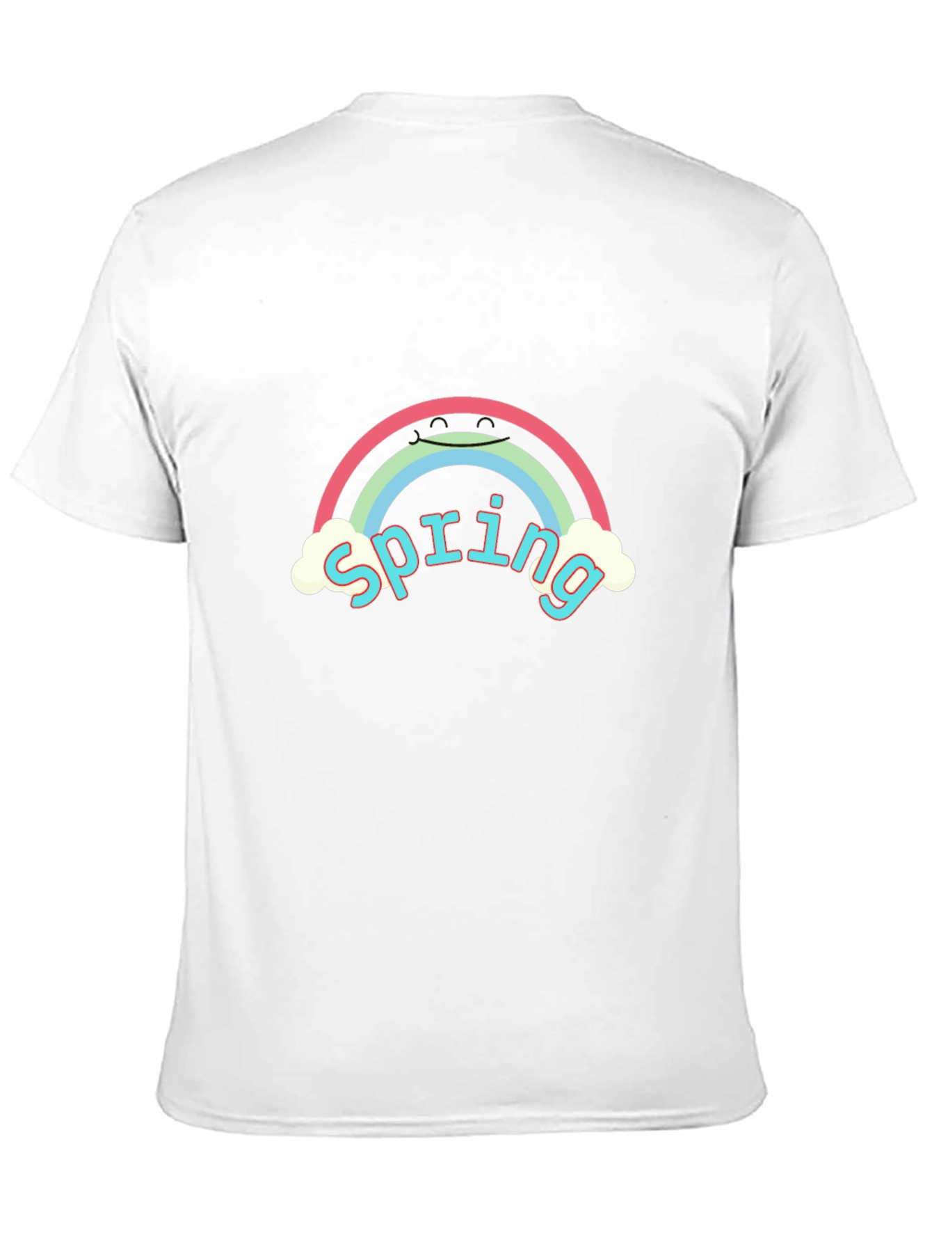 Spring Rainbow Graphic Tee - Stylish Black T-Shirt