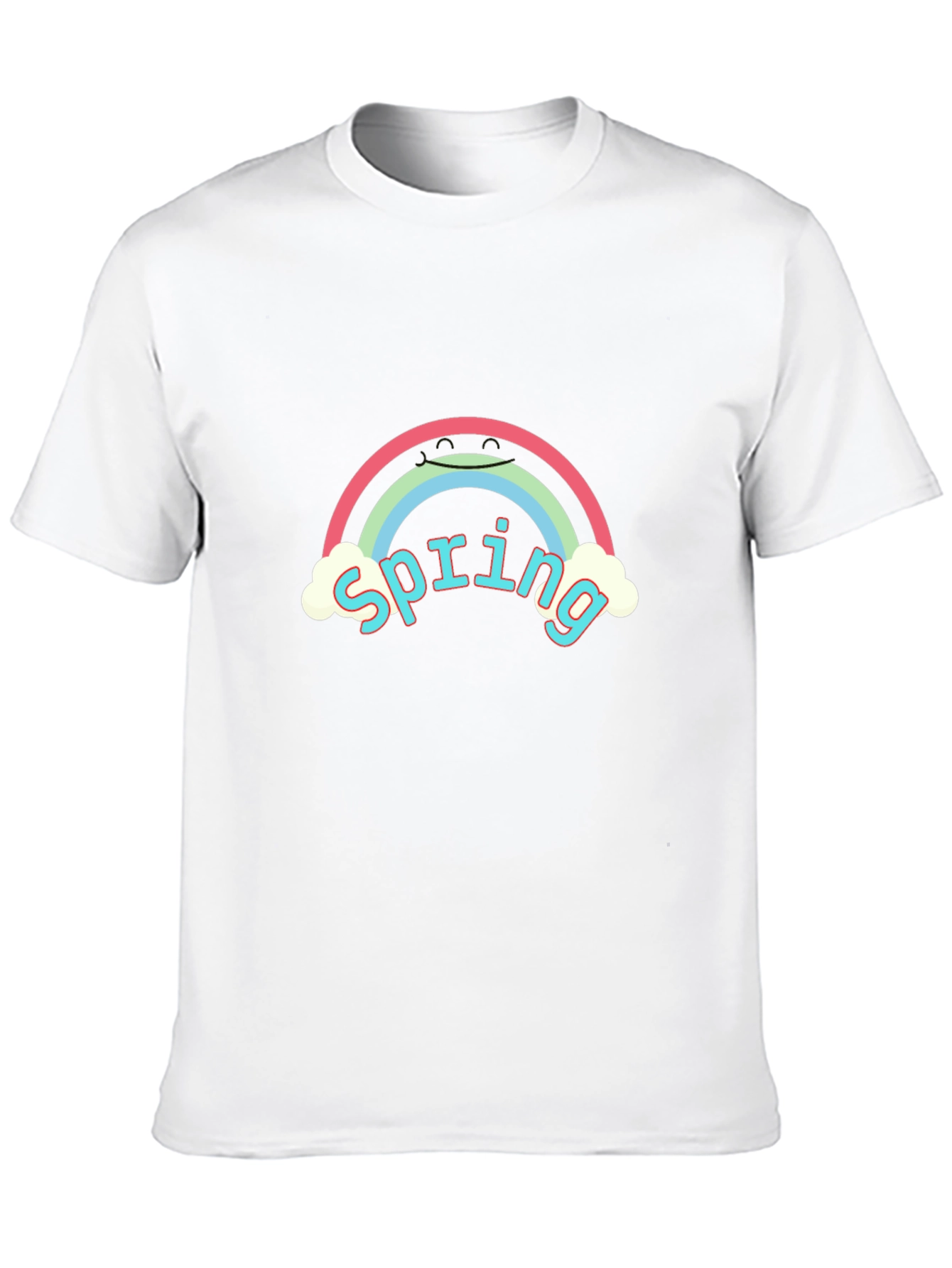 Spring Rainbow Graphic Tee - Stylish Black T-Shirt