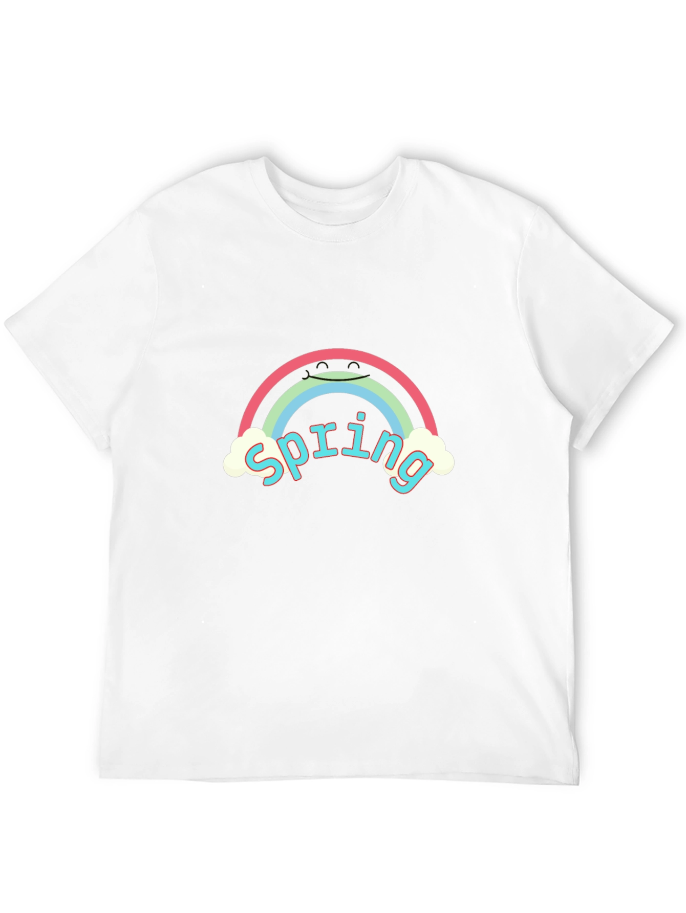 Spring Rainbow Graphic Tee - Stylish Black T-Shirt