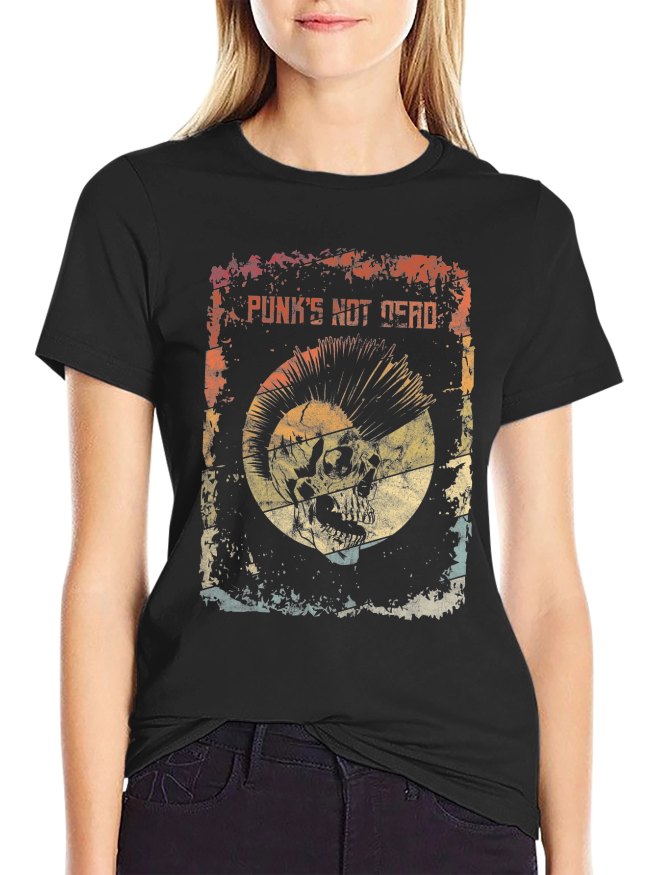 Punks Not Dead Skull Graphic Tee