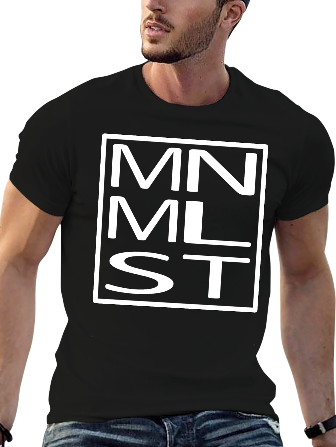 Minimalist MNMLST T-Shirt - Black Cotton Tee