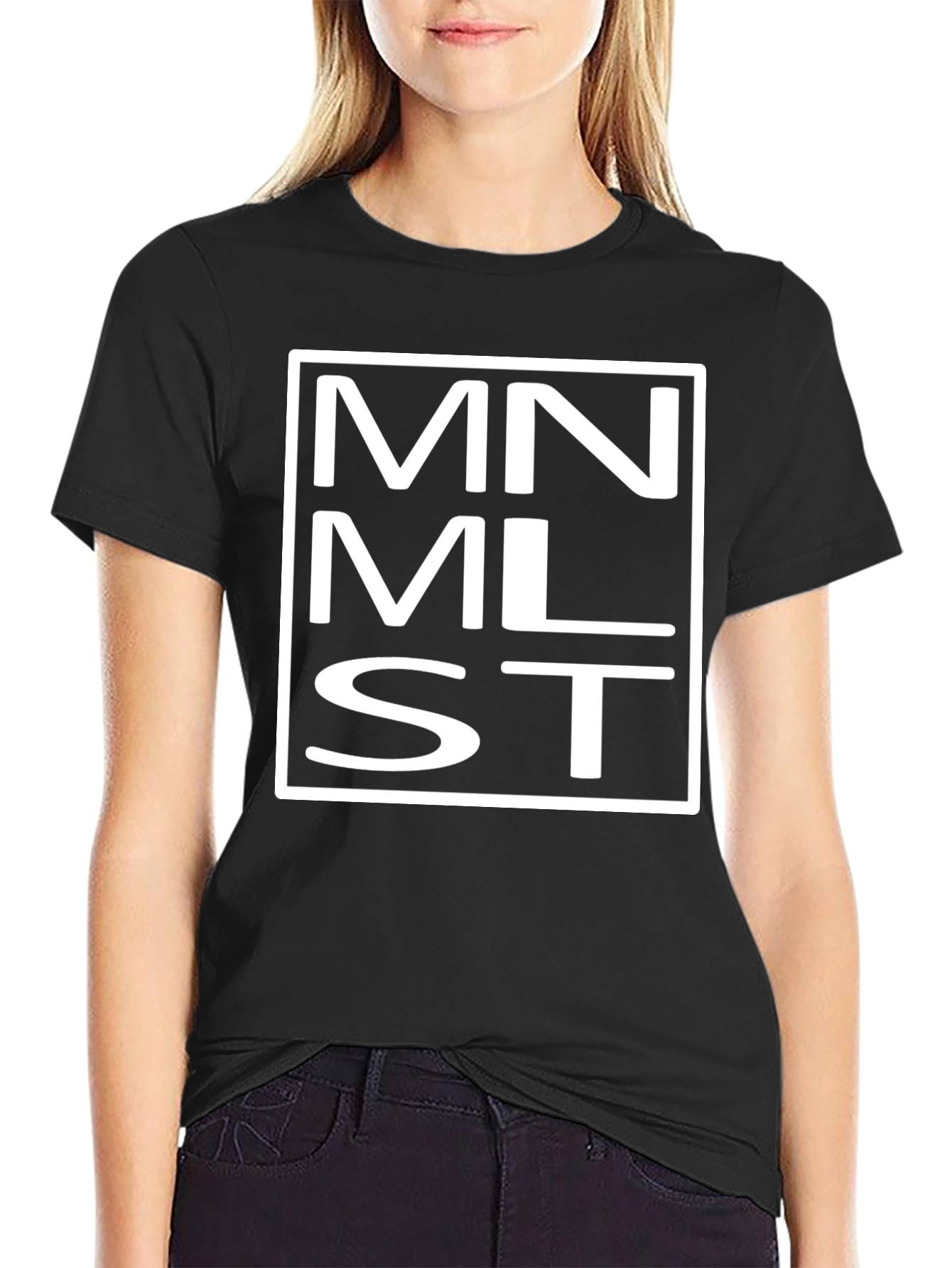 Minimalist MNMLST T-Shirt - Black Cotton Tee