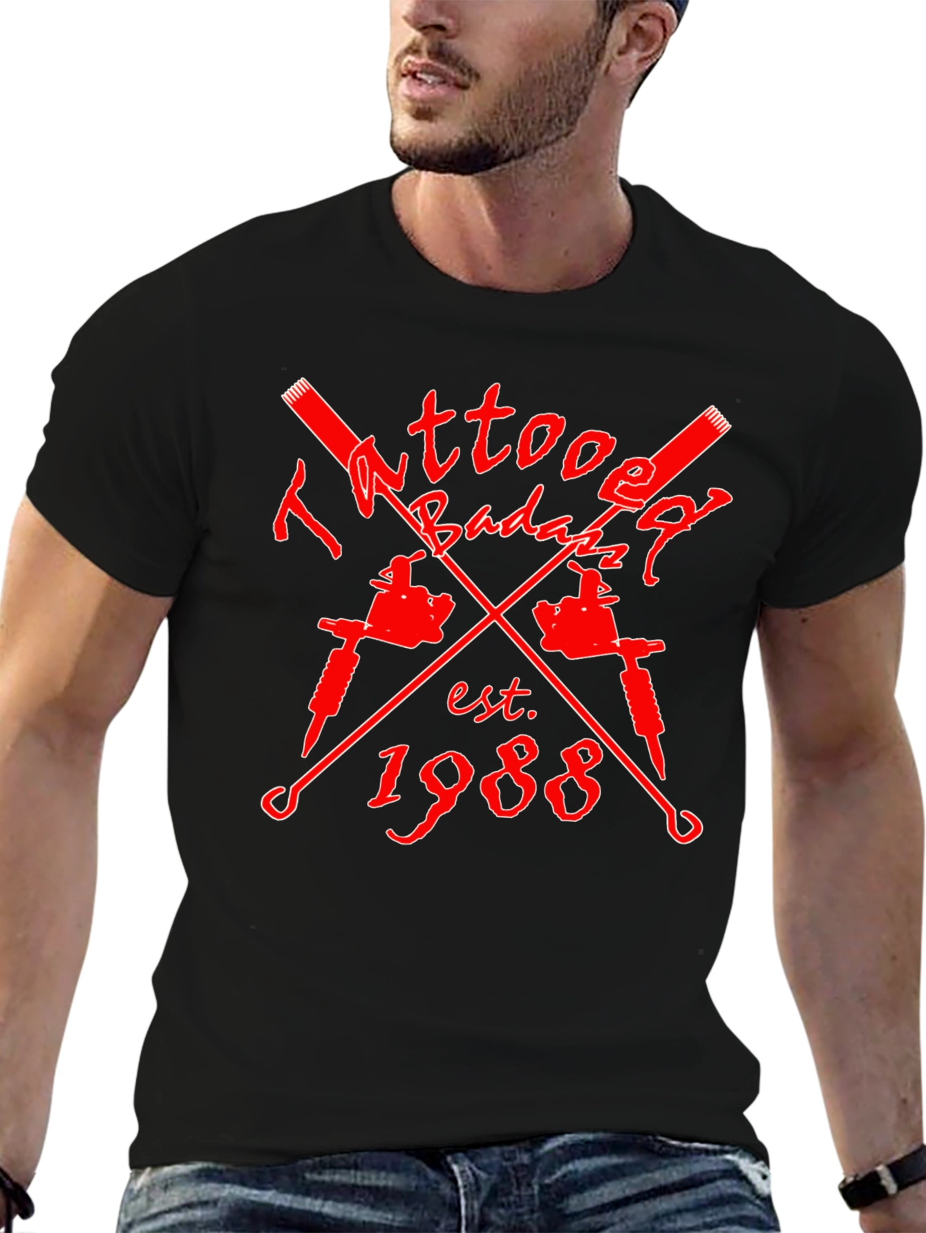 Tattoo Badazz Est 1988 Black Graphic Tee