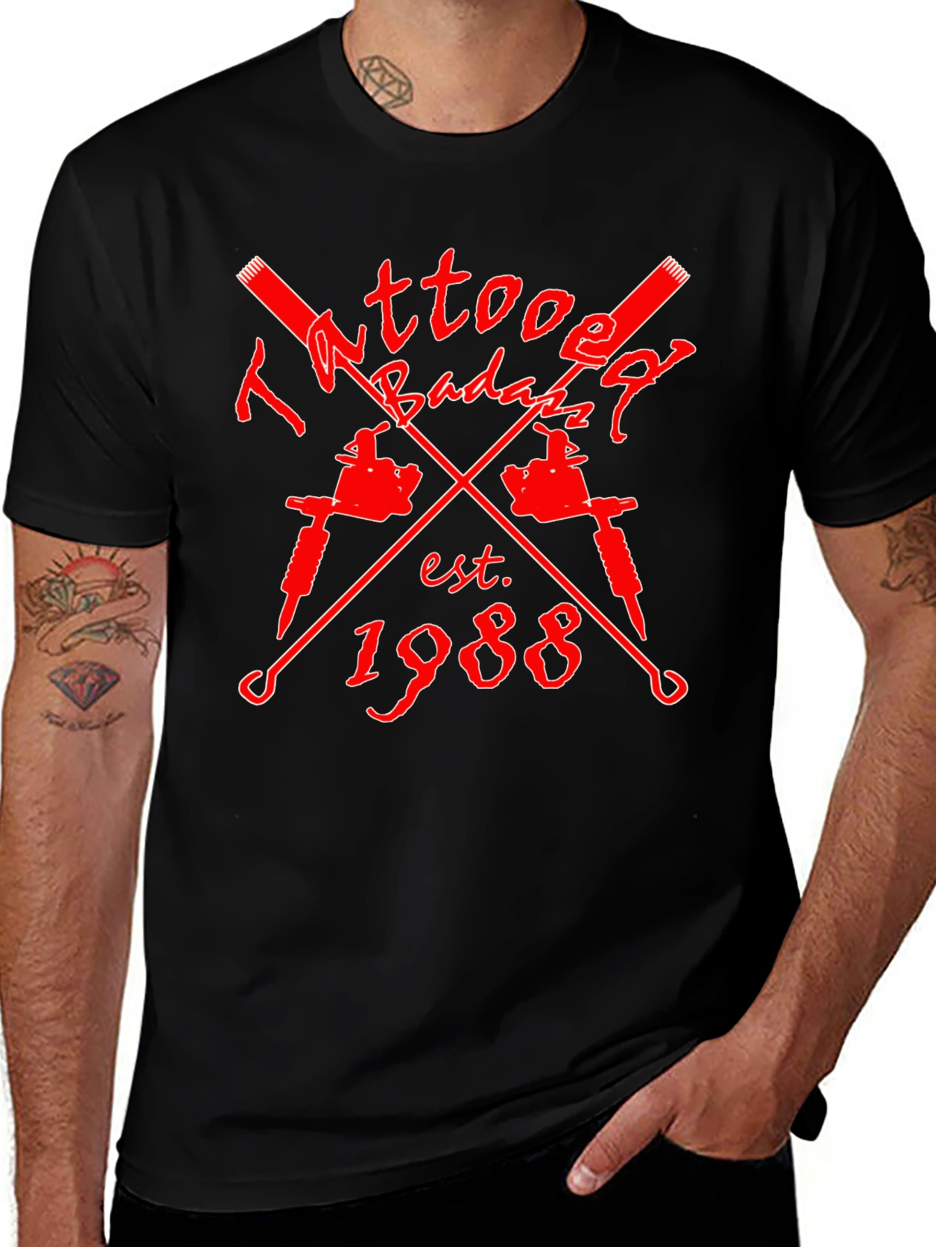 Tattoo Badazz Est 1988 Black Graphic Tee