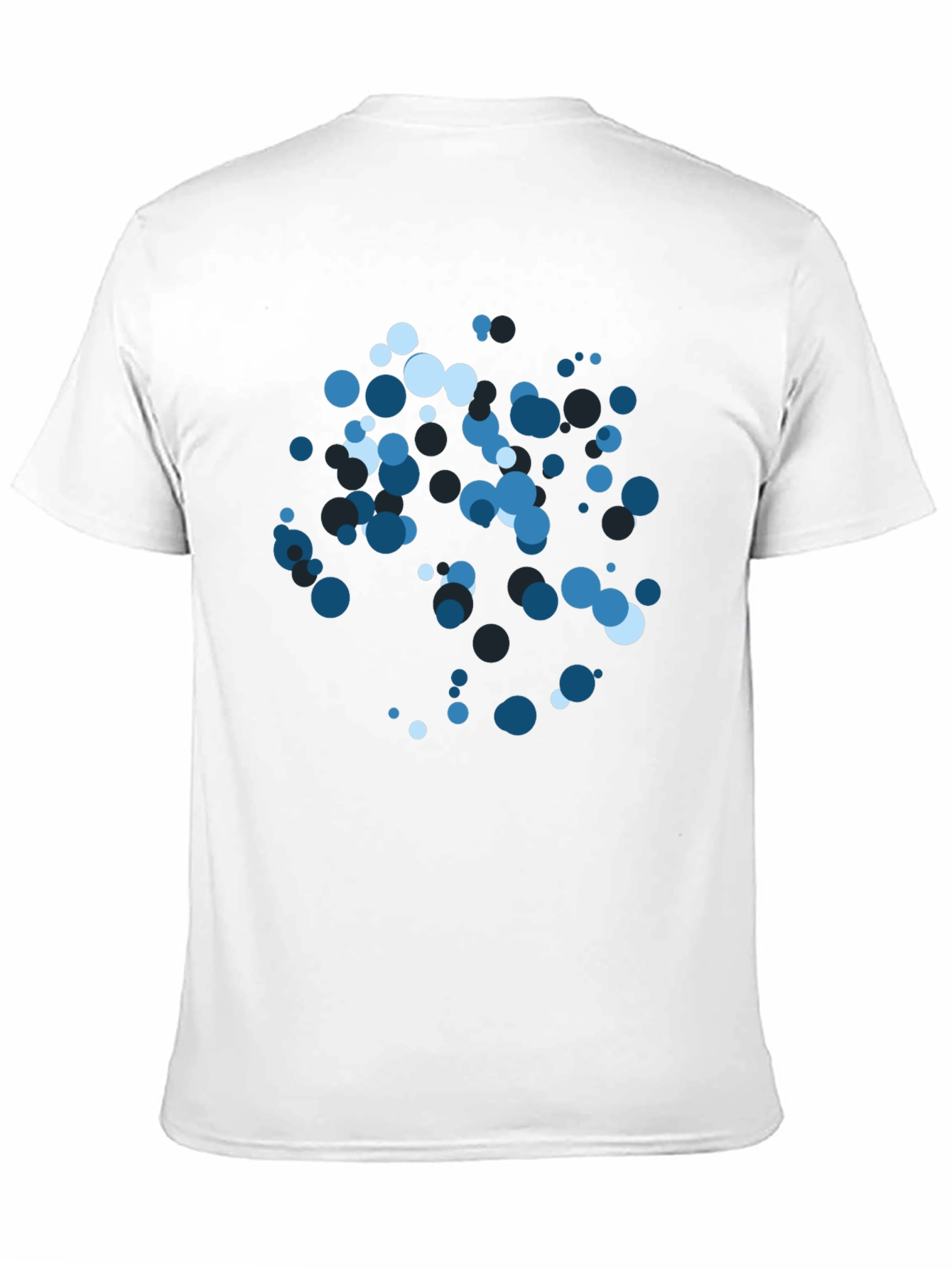 Blue Circles Graphic Print Black T-Shirt