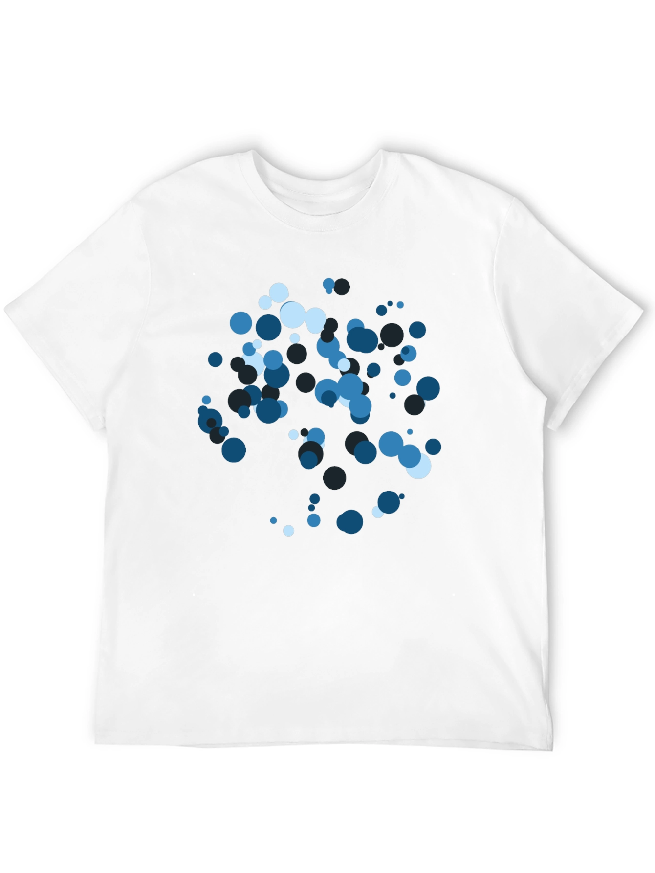Blue Circles Graphic Print Black T-Shirt